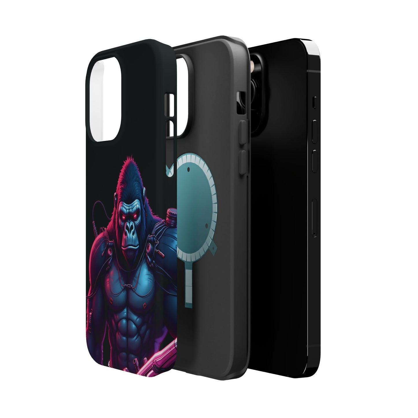Cyber Primal Phone Case – Neon Power, Gorilla Strength