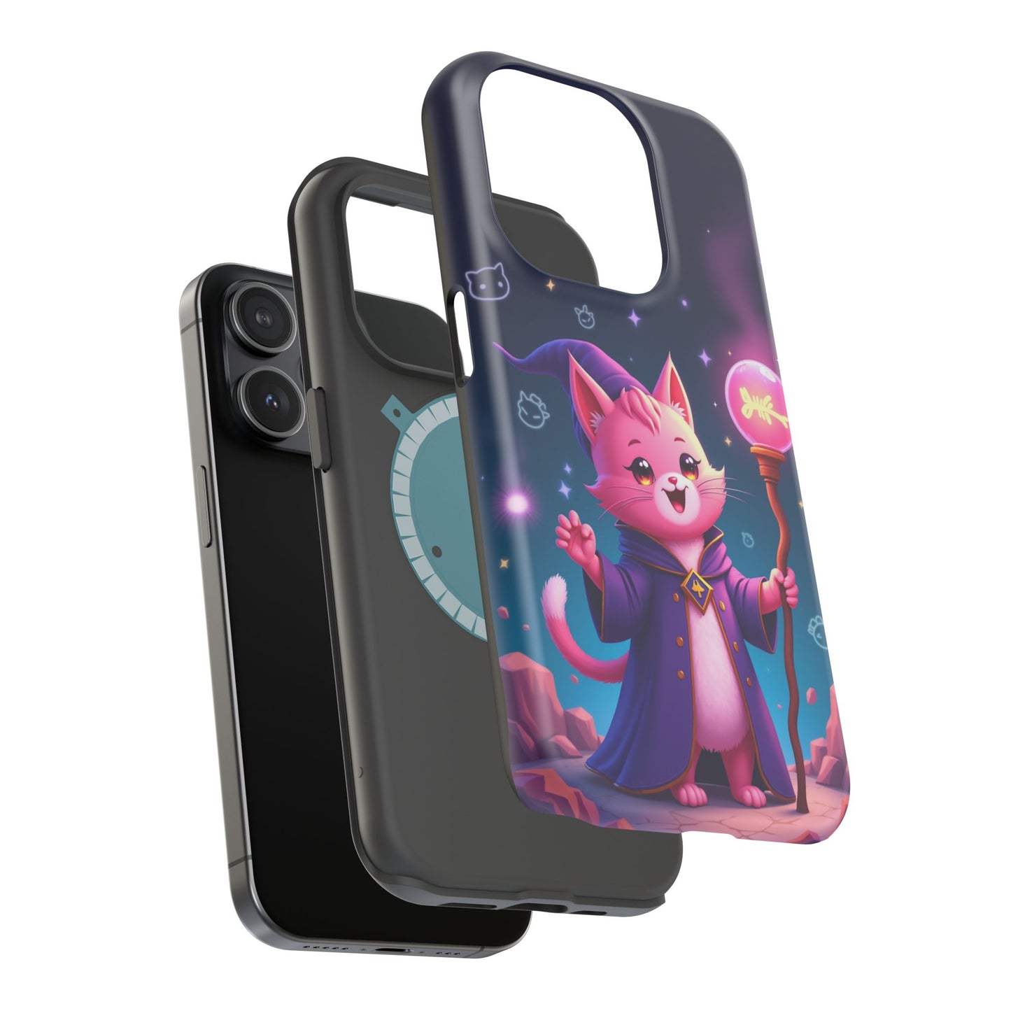 Magical Cat Sorcerer iPhone Case - Cute Fantasy Gift for Cat Lovers