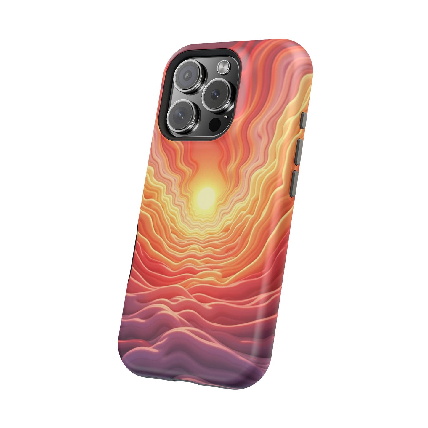 Golden Glow iPhone Case - Sunset Landscape Design, Aesthetic Gift Idea