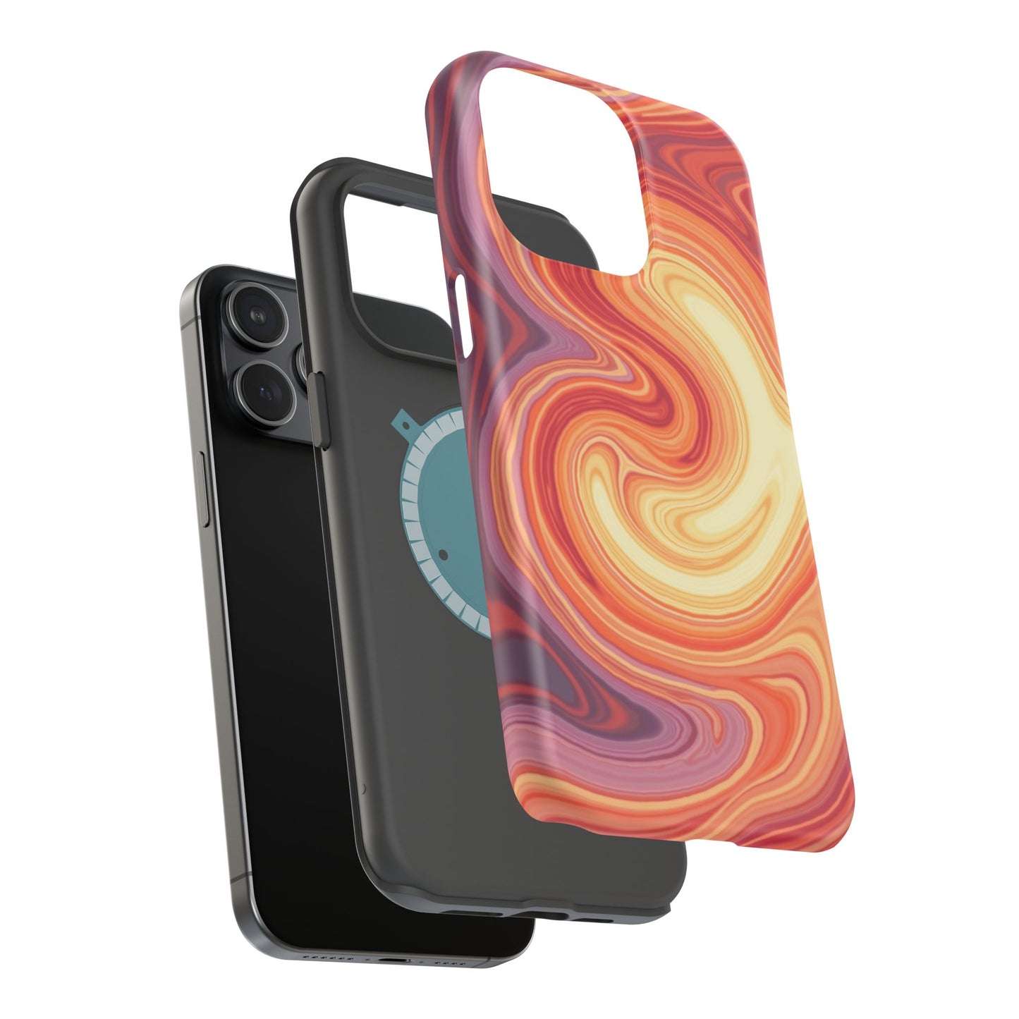 Sunset Phone Case - Orange Aesthetic iPhone Case, Warm Gift Idea, Trendy Swirl Design