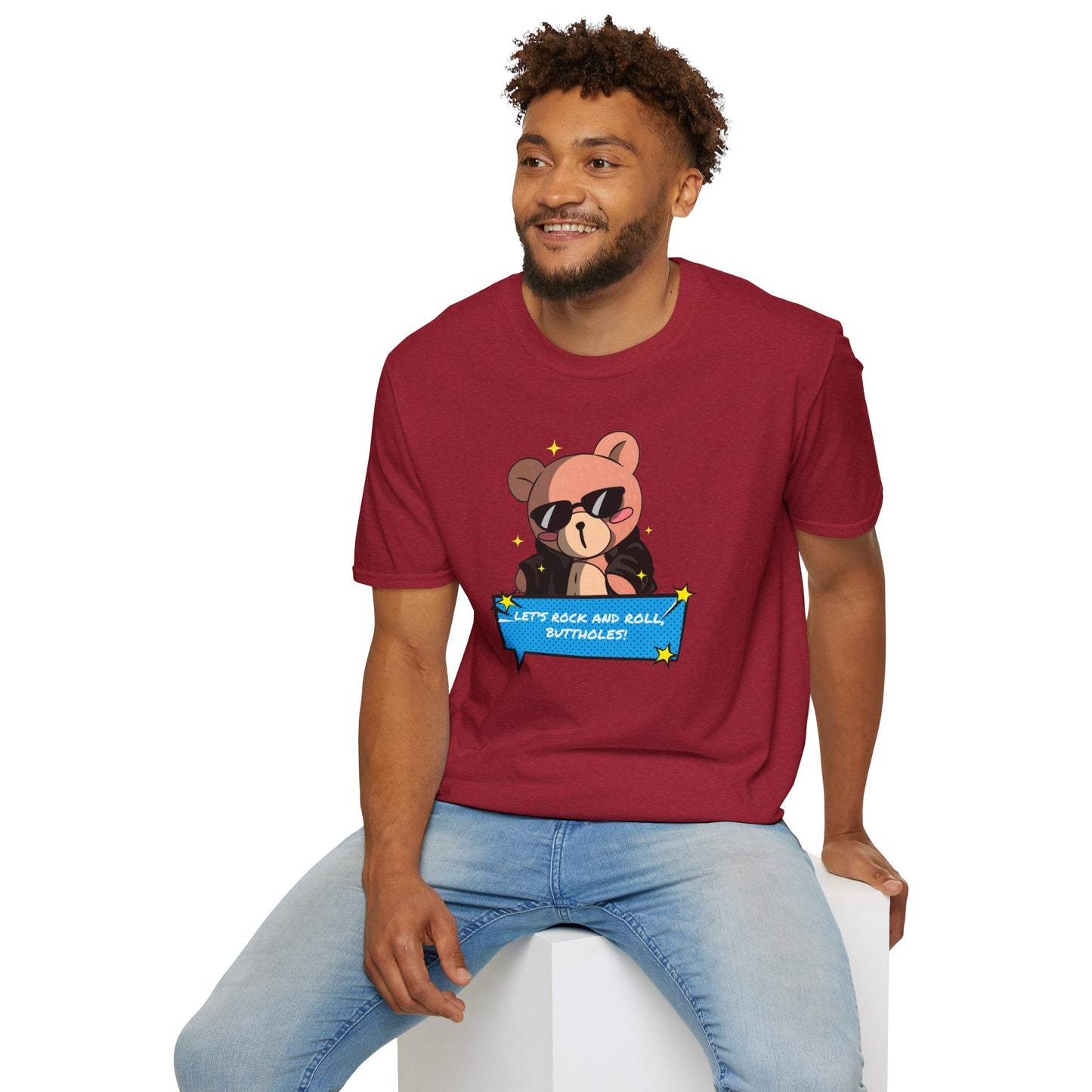 "Let’s Rock ‘n’ Roll, Buttholes!" Bold & Hilarious Graphic Tee – Sassy Body Positivity T-Shirt for the Unapologetically You