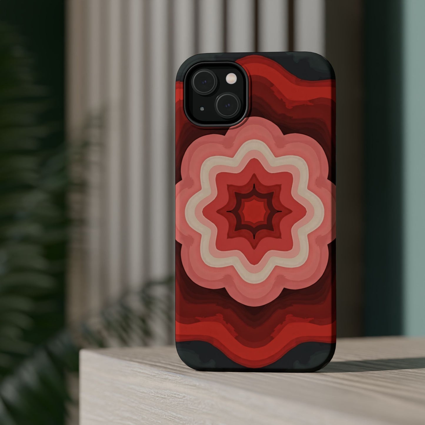 Retro Flower Phone Case - Aesthetic iPhone Case, 70s Inspired Gift, Groovy Pattern Design