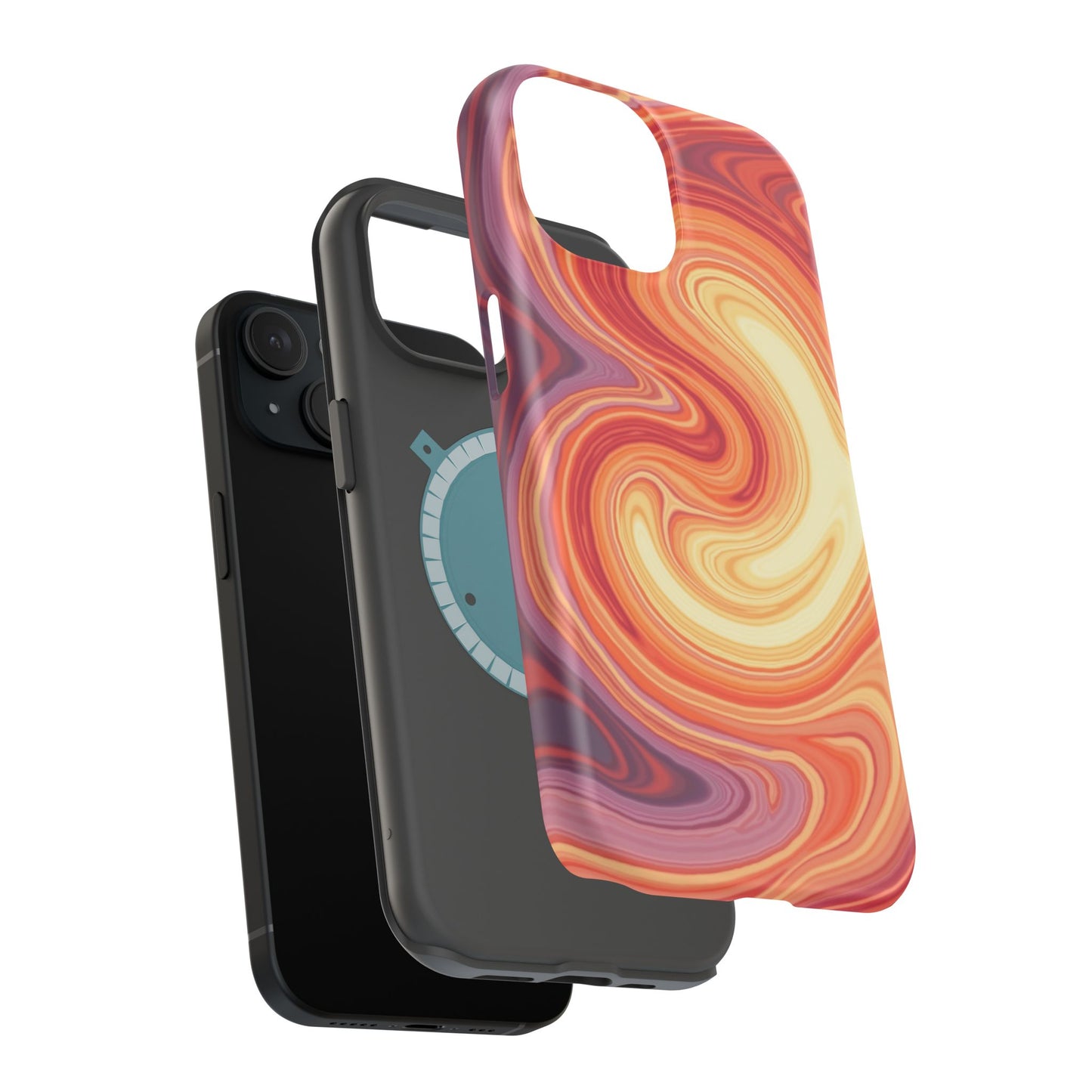 Sunset Phone Case - Orange Aesthetic iPhone Case, Warm Gift Idea, Trendy Swirl Design