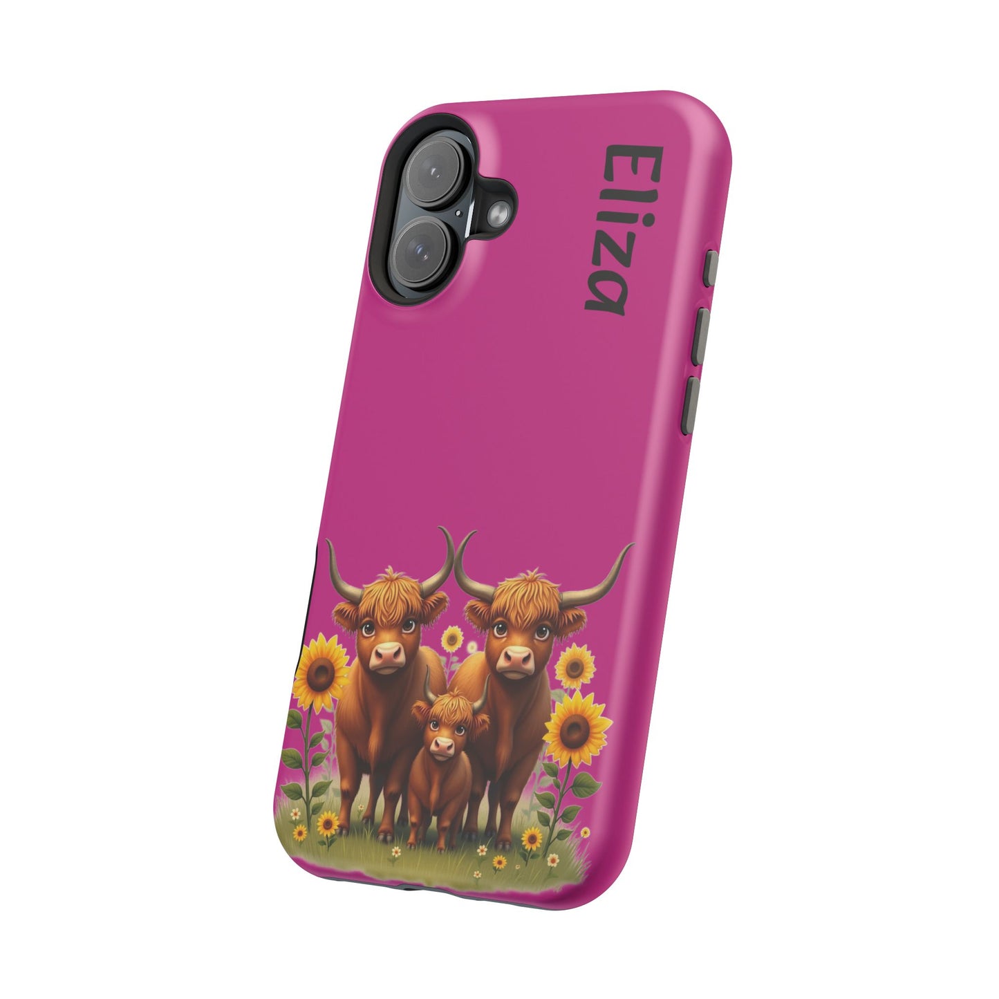 Highland Cow Phone Case - Personalized Custom Name | Cute Farm Animal Gift | iPhone Cases for Women & Girls