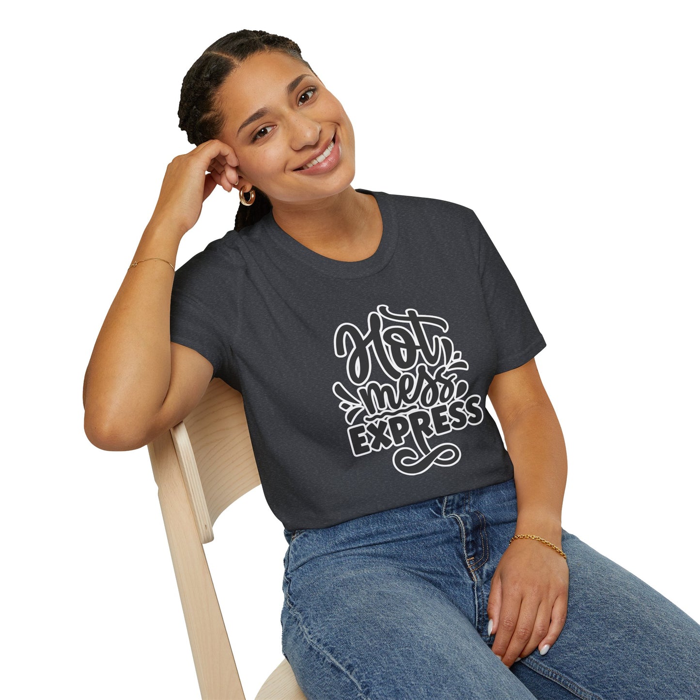 "Hot Mess Express" Funny & Bold T-Shirt β Ironic Confidence Tee for Chaotic, Cool, and Unapologetically You