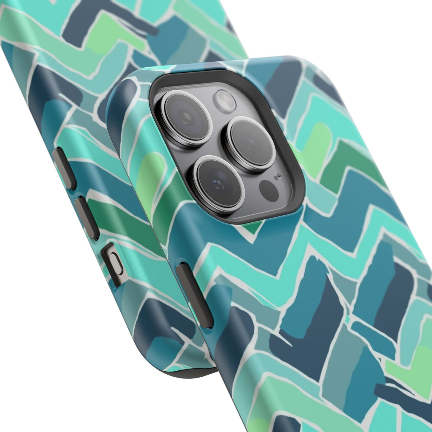 Watercolor Chevron Phone Case β Aesthetic Soft Pastel Phone Cover for iPhone | Unique Artistic Design with Floral Accents