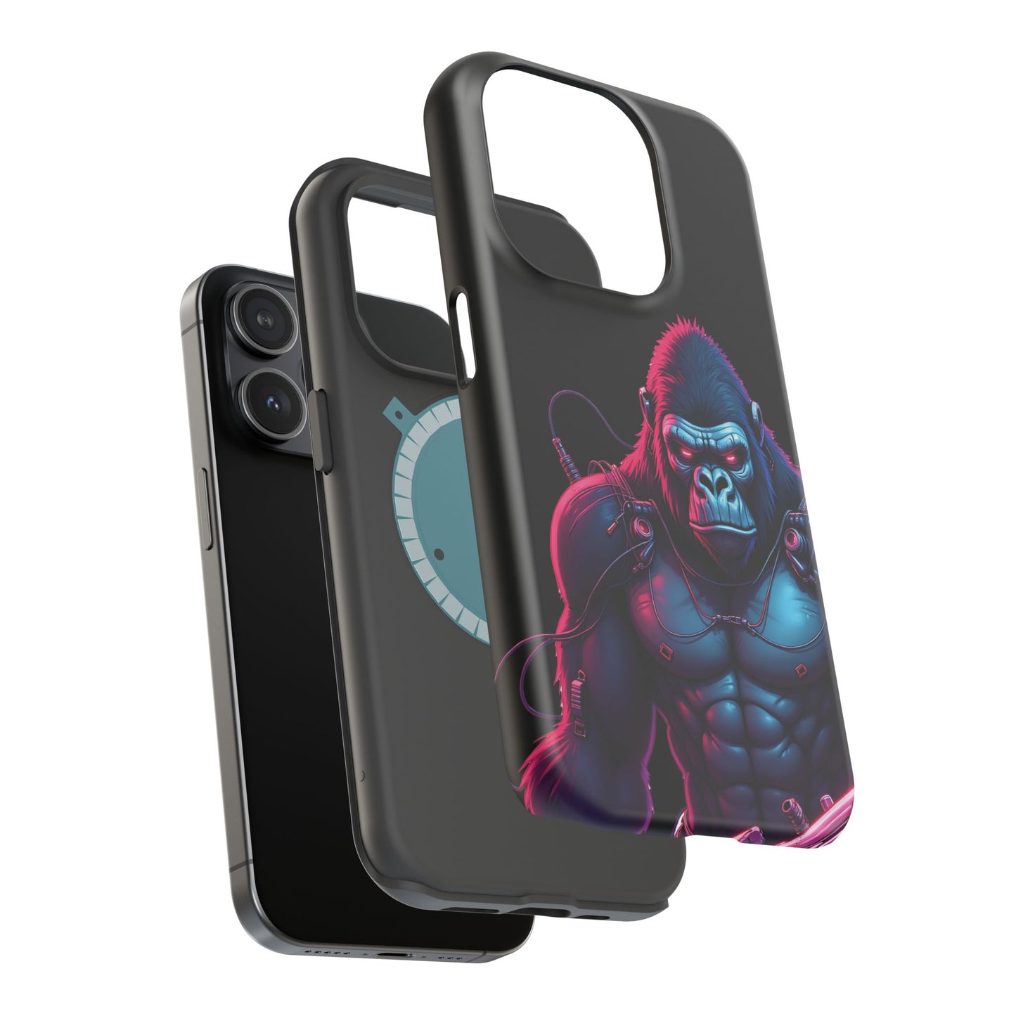 Cyber Primal Phone Case – Neon Power, Gorilla Strength
