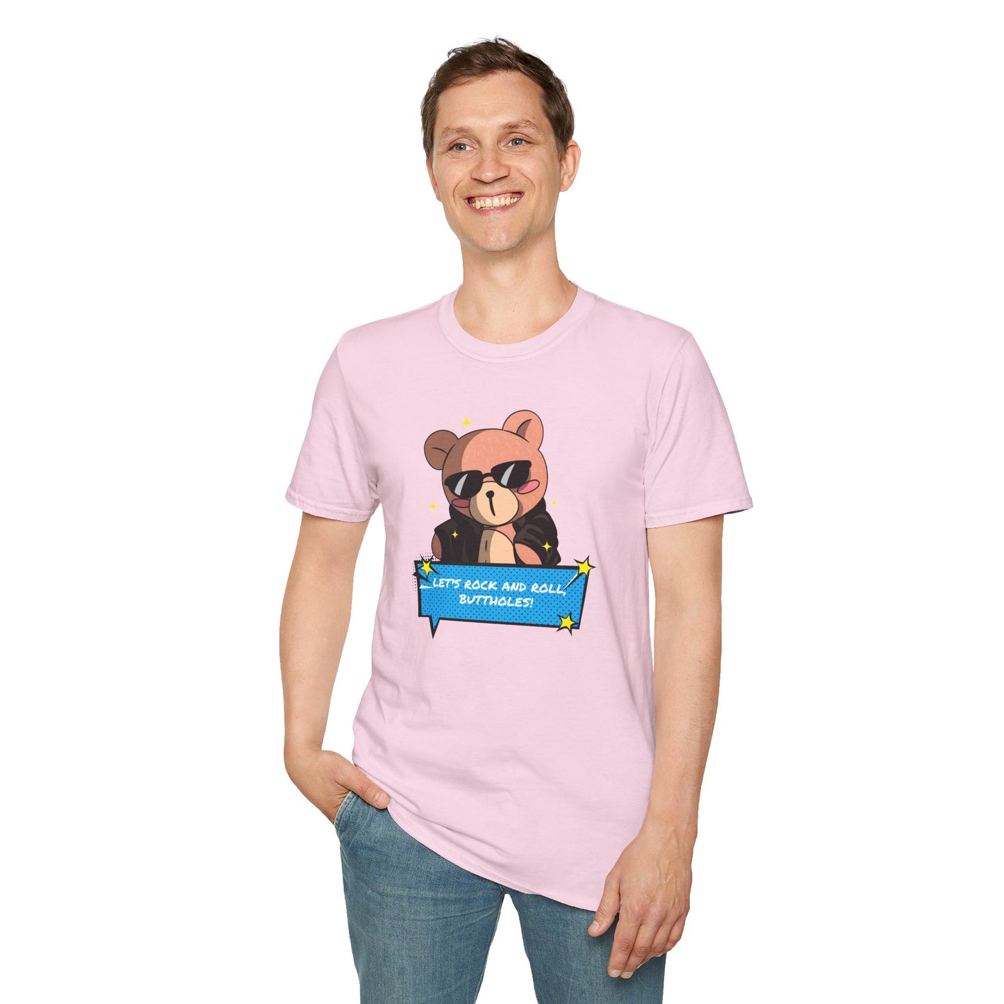 "Let’s Rock ‘n’ Roll, Buttholes!" Bold & Hilarious Graphic Tee – Sassy Body Positivity T-Shirt for the Unapologetically You