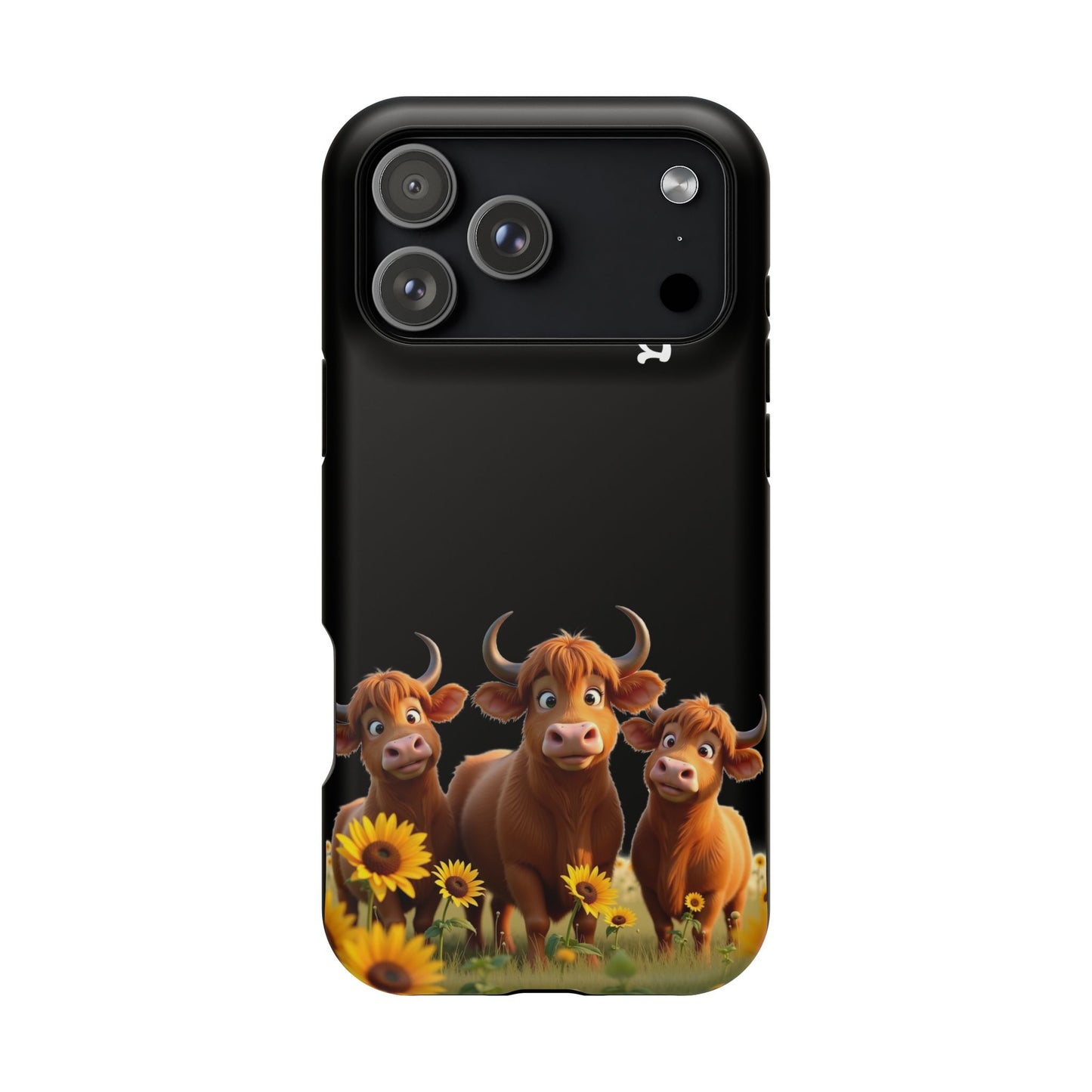 Personalized Highland Cow Phone Case - Custom Name Farm Animal Gift | Cute Black iPhone Cases for Women & Girls