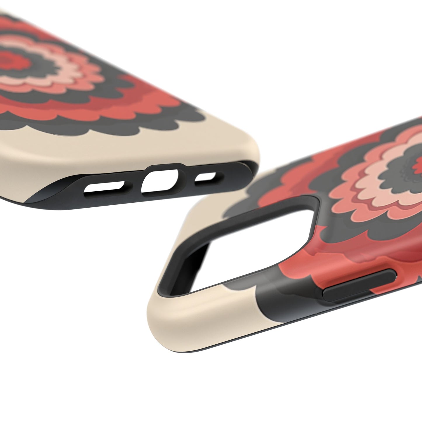Layered Scallop Bloom iPhone Case - Retro Floral Design, Bold Aesthetic Gift Idea