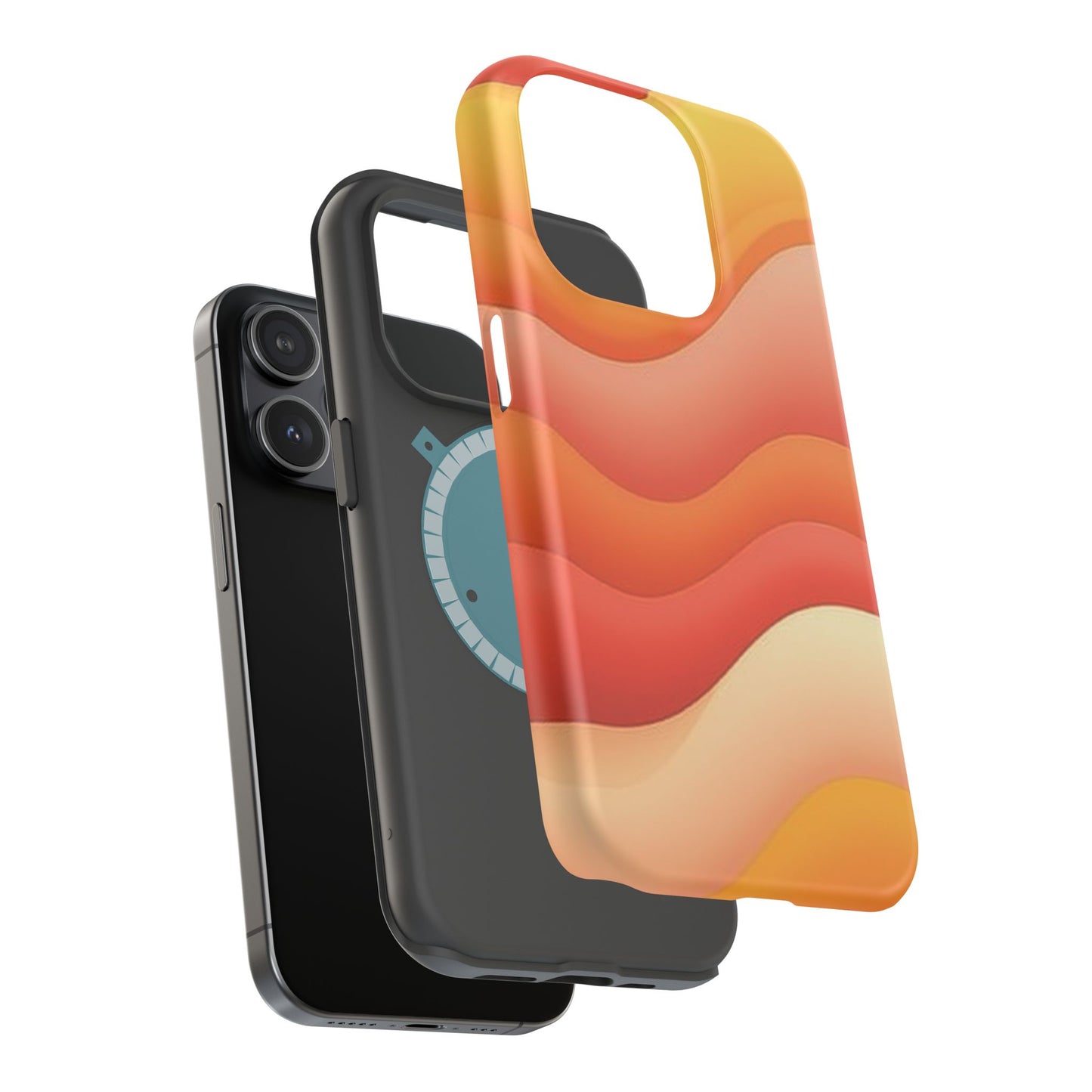 Sunset Waves Phone Case - Aesthetic Orange & Yellow Gift | Retro Summer Vibes Cases