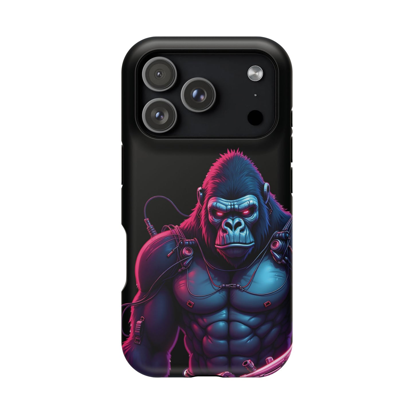 Cyber Primal Phone Case – Neon Power, Gorilla Strength