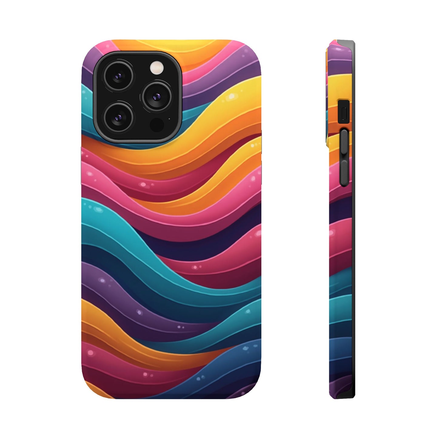 Colorful Wave Phone Case - Aesthetic iPhone Case, Bright Gift Idea, Trendy Summer Accessory