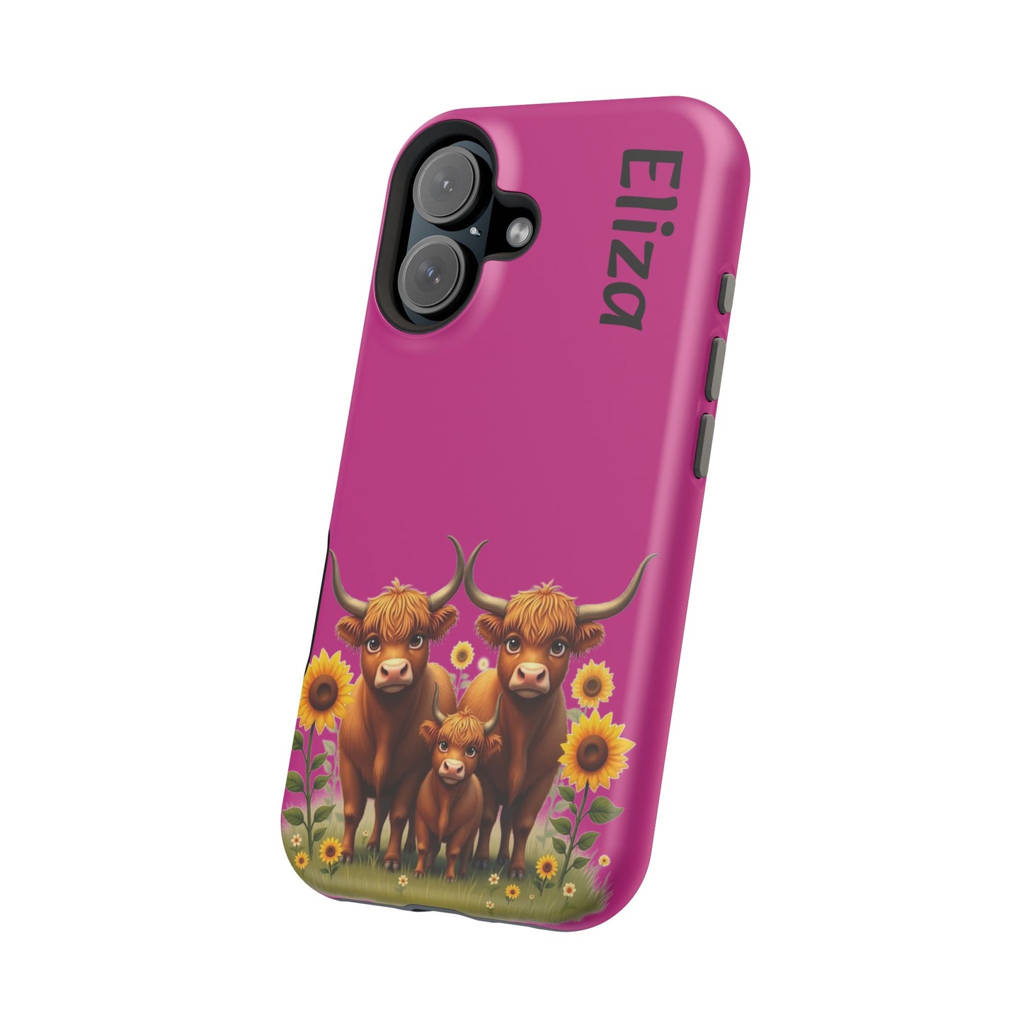 Highland Cow Phone Case - Personalized Custom Name | Cute Farm Animal Gift | iPhone Cases for Women & Girls