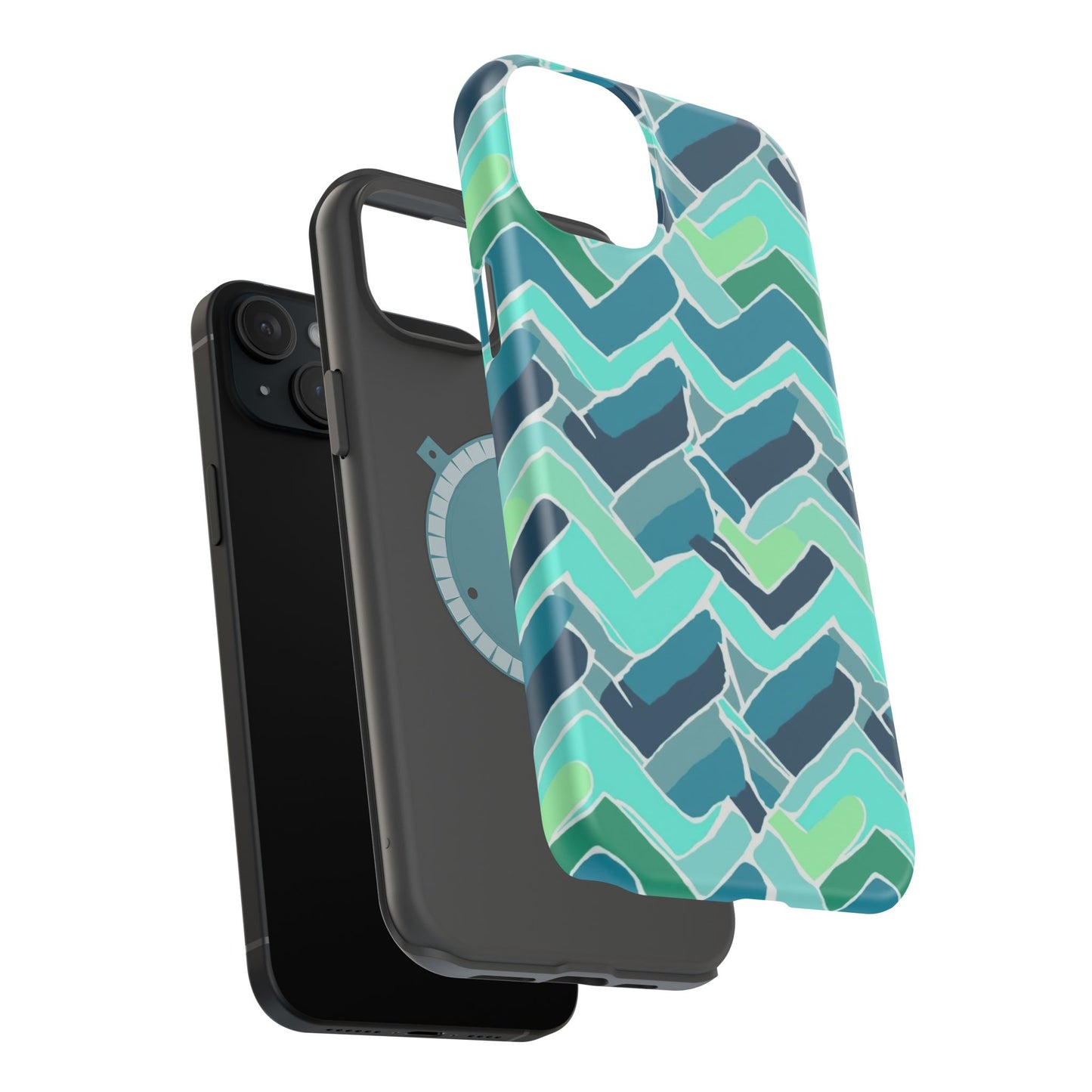 Watercolor Chevron Phone Case β Aesthetic Soft Pastel Phone Cover for iPhone | Unique Artistic Design with Floral Accents