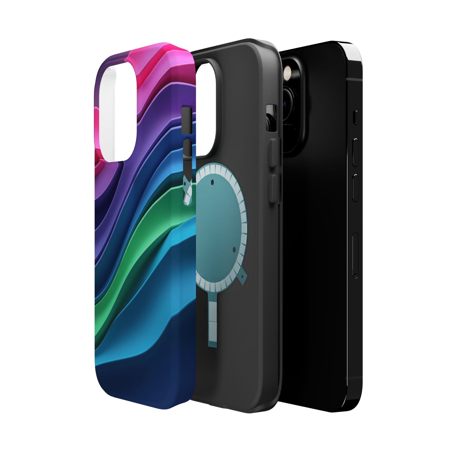 Rainbow Wave Phone Case - Colorful Abstract Design | Aesthetic iPhone Case | Trendy Gifts for Her | Vivid Gradient Art