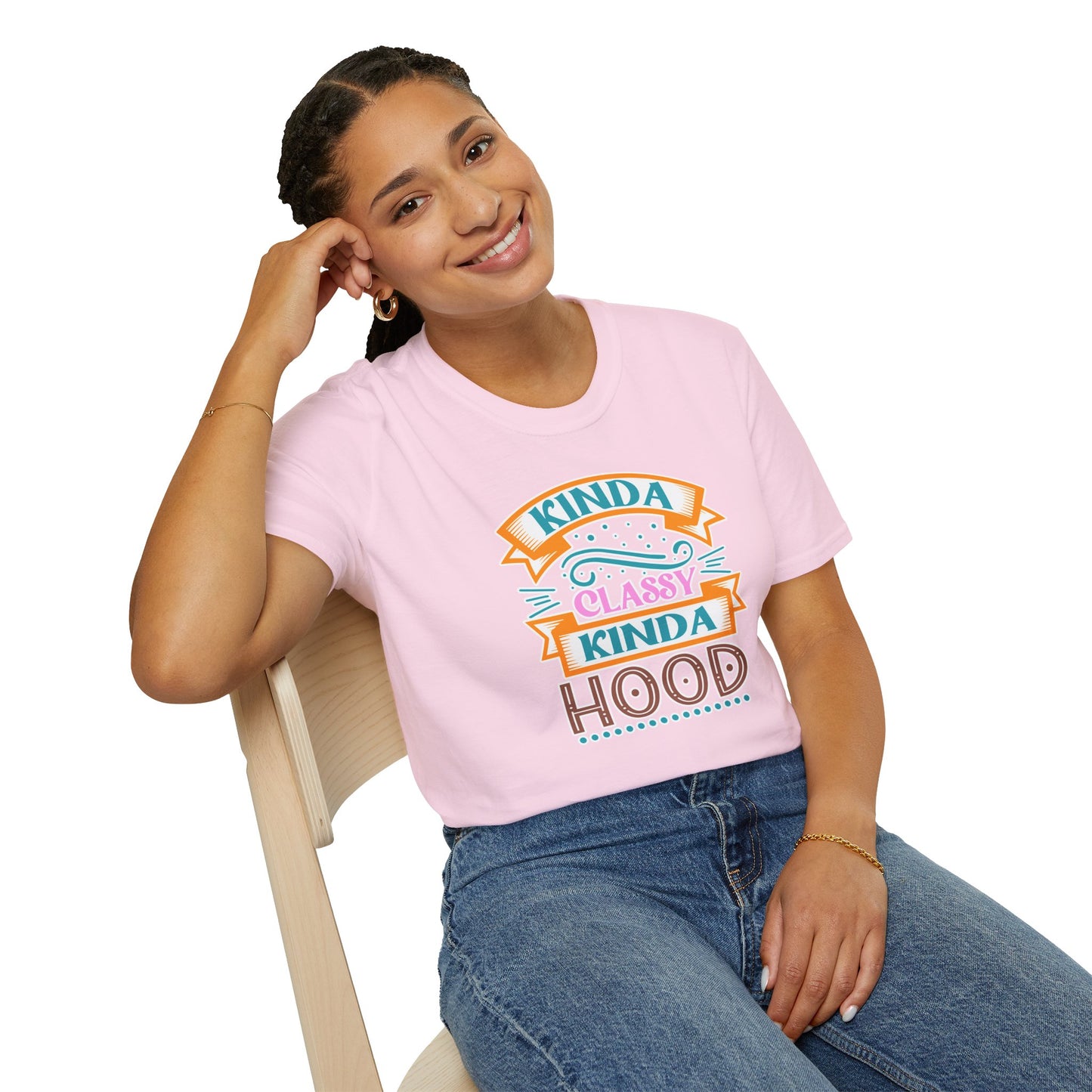 "Kinda Classy, Kinda Hood" Funny Dual-Vibe T-Shirt – Effortlessly Cool Graphic Tee for the Ironic Minimalist & Streetwise Sassy Soul
