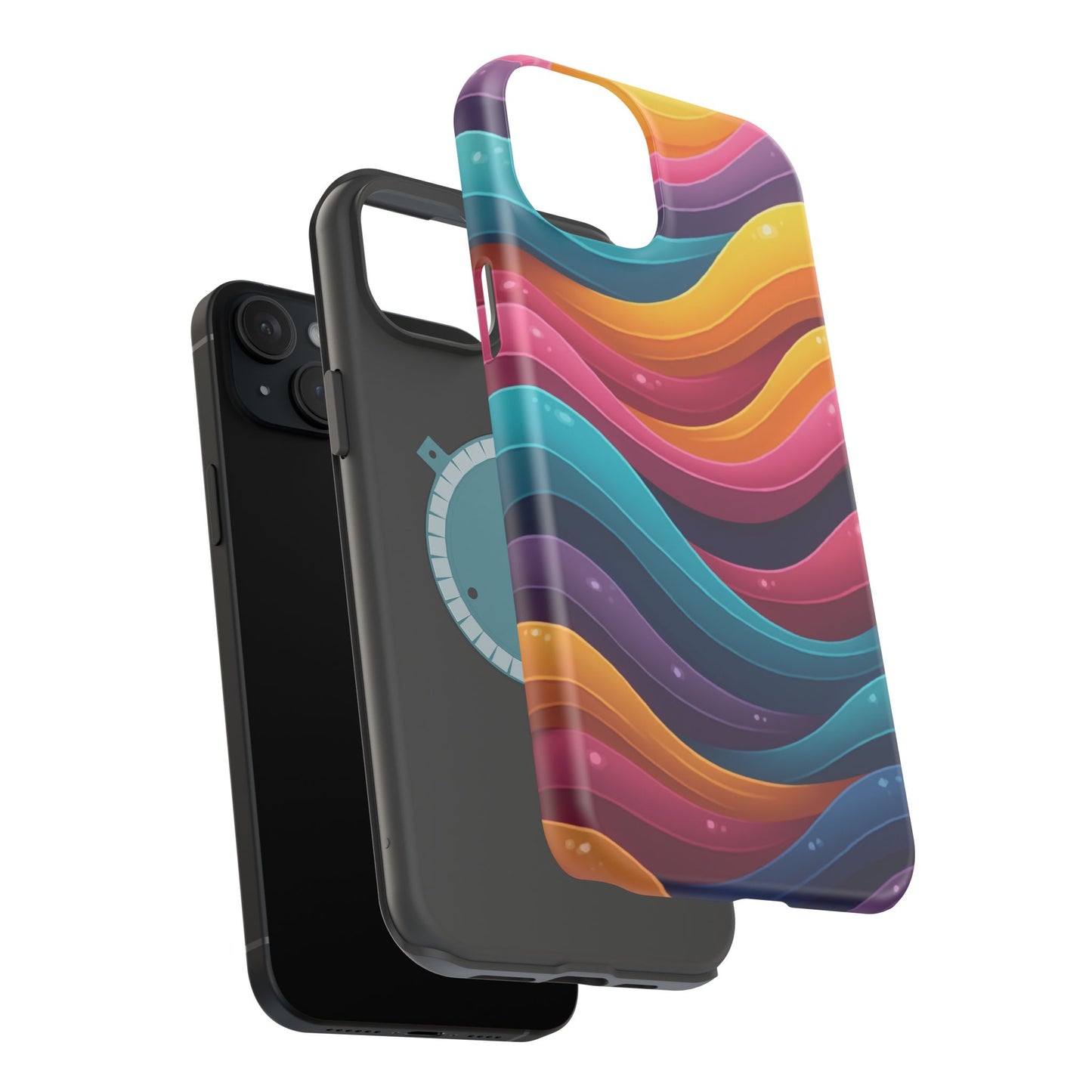Colorful Wave Phone Case - Aesthetic iPhone Case, Bright Gift Idea, Trendy Summer Accessory