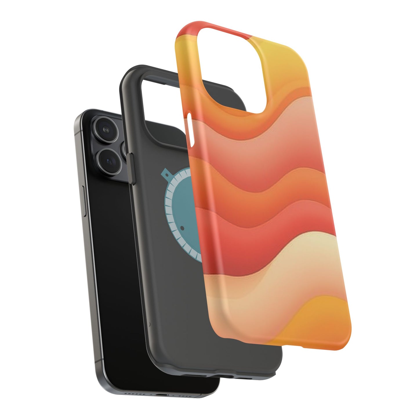 Sunset Waves Phone Case - Aesthetic Orange & Yellow Gift | Retro Summer Vibes Cases