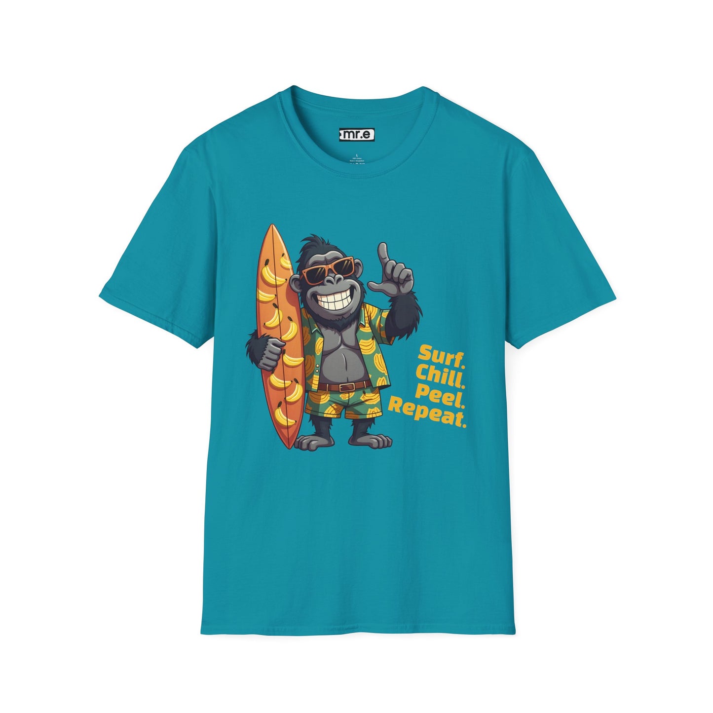 Surf. Chill. Peel. Repeat. β Funny Tropical Gorilla T-Shirt