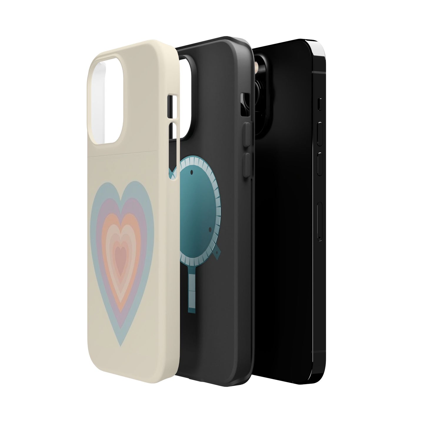 Pastel Heart iPhone Case - Retro Aesthetic Y2K Gift - Cute Phone Accessories