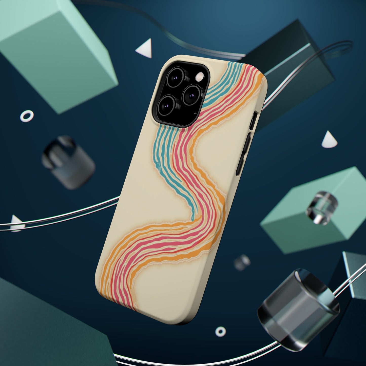 Abstract Flow Phone Case - Pastel Streamline Design