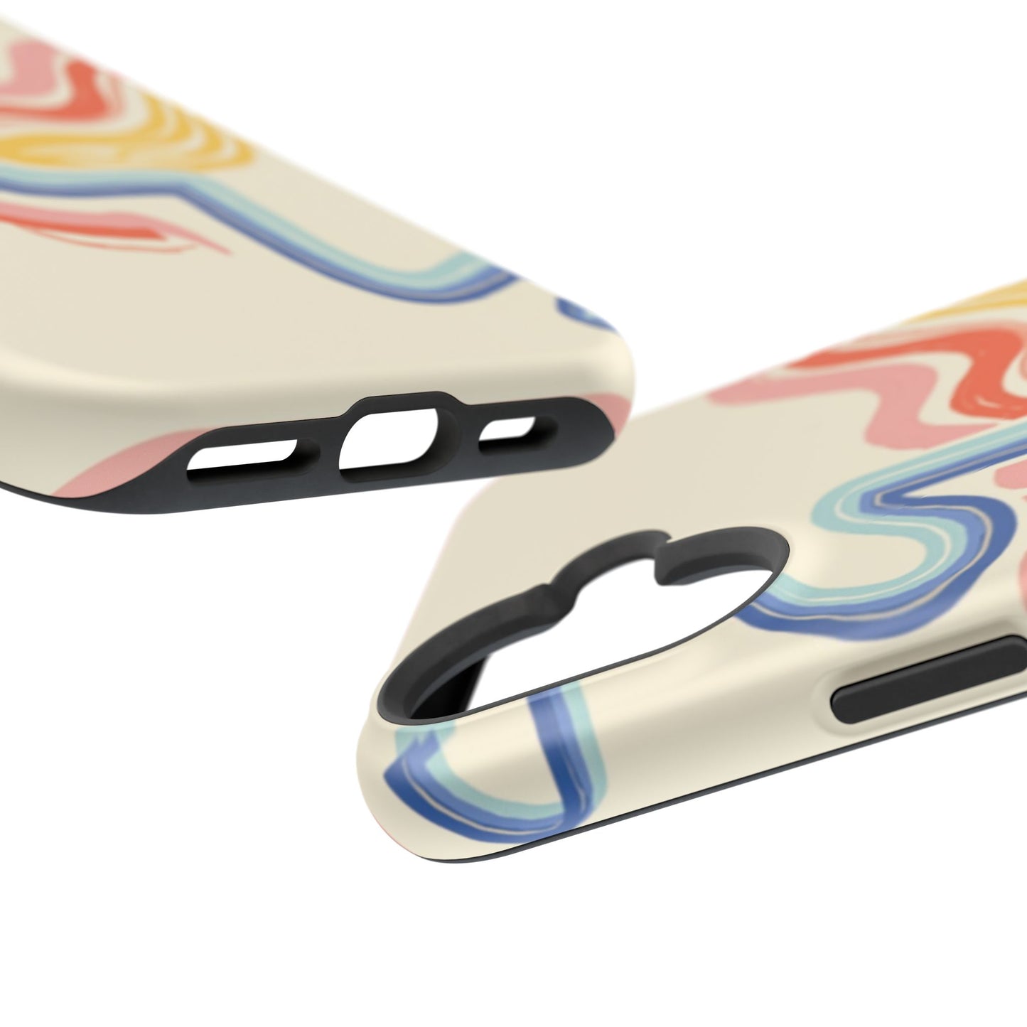 Retro Wave iPhone Case - Aesthetic Streamline Design, Trendy Gift Idea