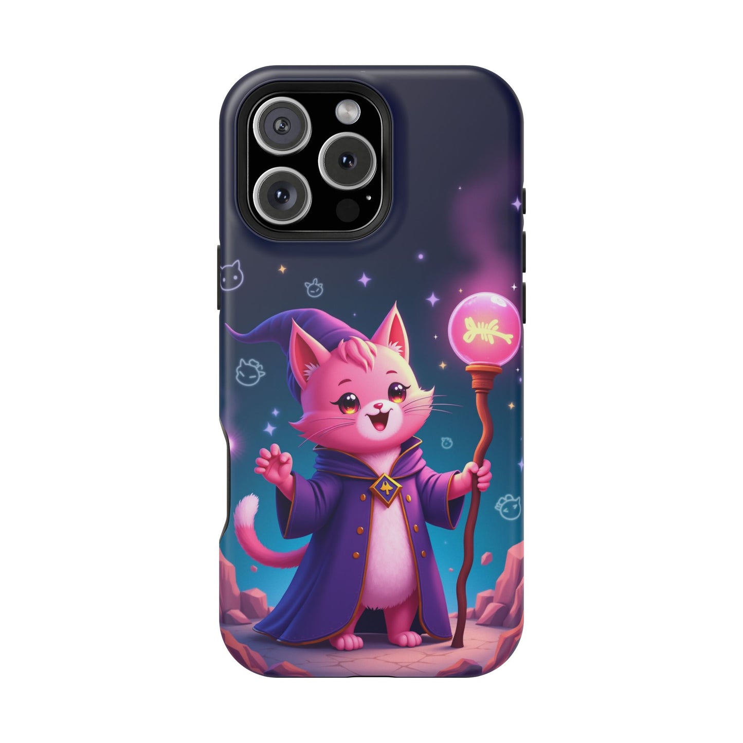 Magical Cat Sorcerer iPhone Case - Cute Fantasy Gift for Cat Lovers