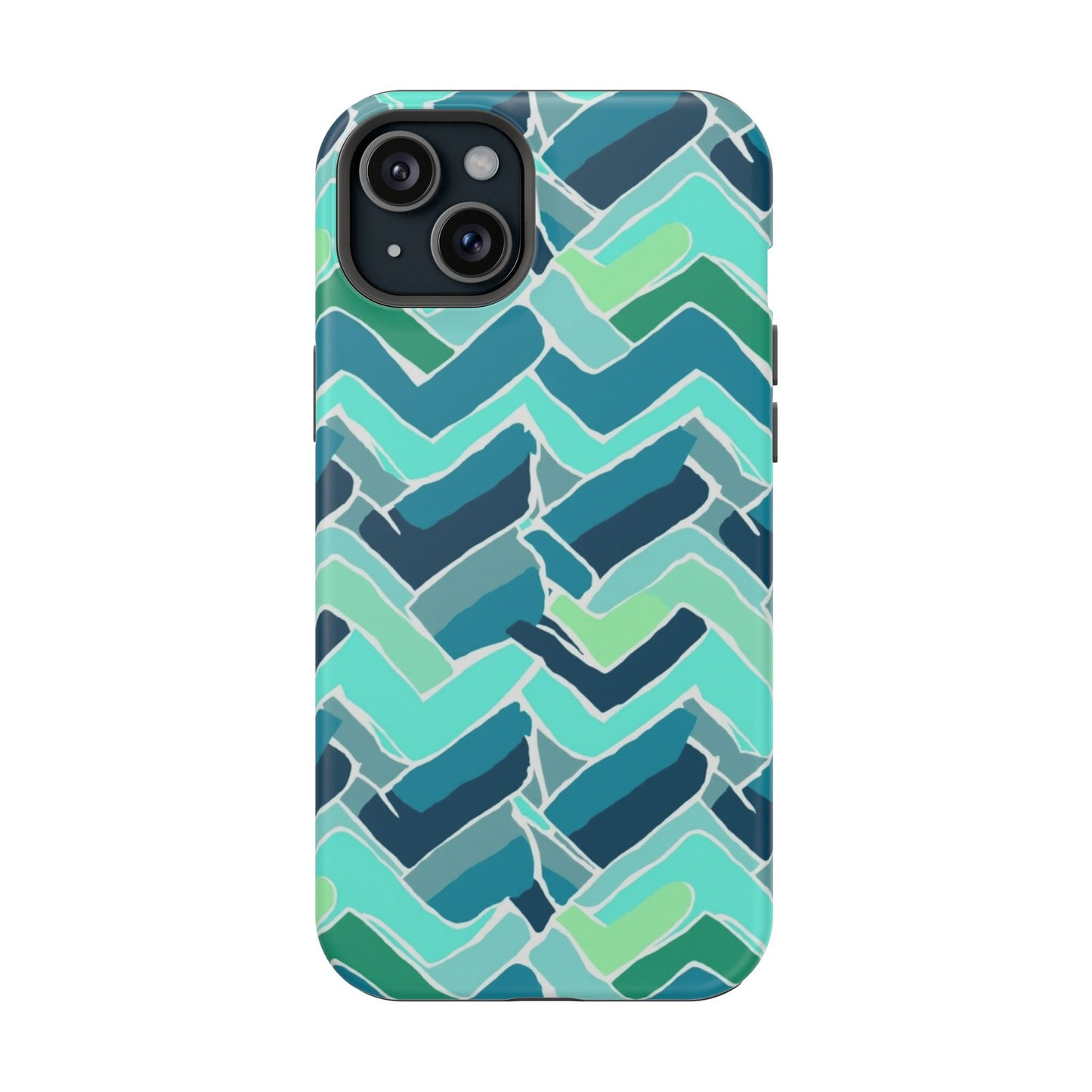 Watercolor Chevron Phone Case β Aesthetic Soft Pastel Phone Cover for iPhone | Unique Artistic Design with Floral Accents