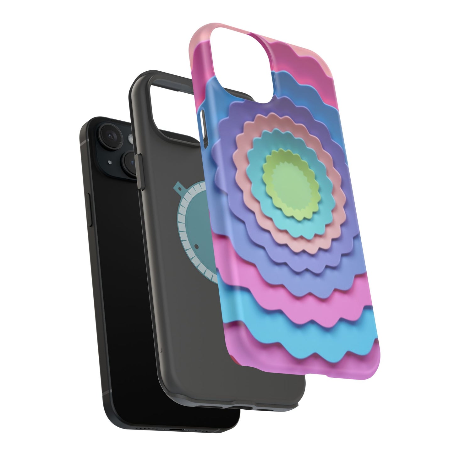 Layered Bloom iPhone Case - Pastel Flower Design, Cute Aesthetic Gift Idea
