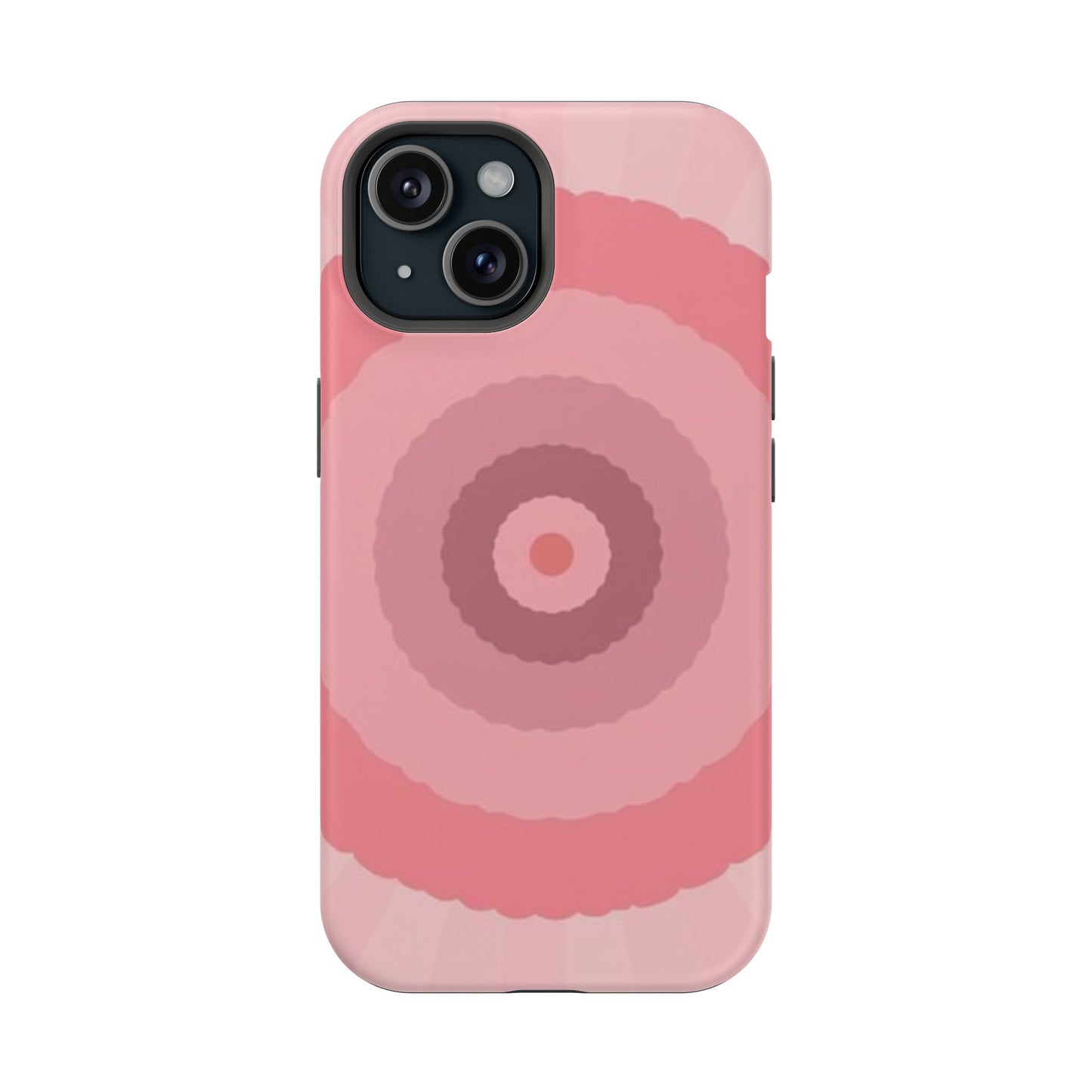 Retro Pink iPhone Case - 70s Aesthetic Wave Design - Cute Y2K Accessory
