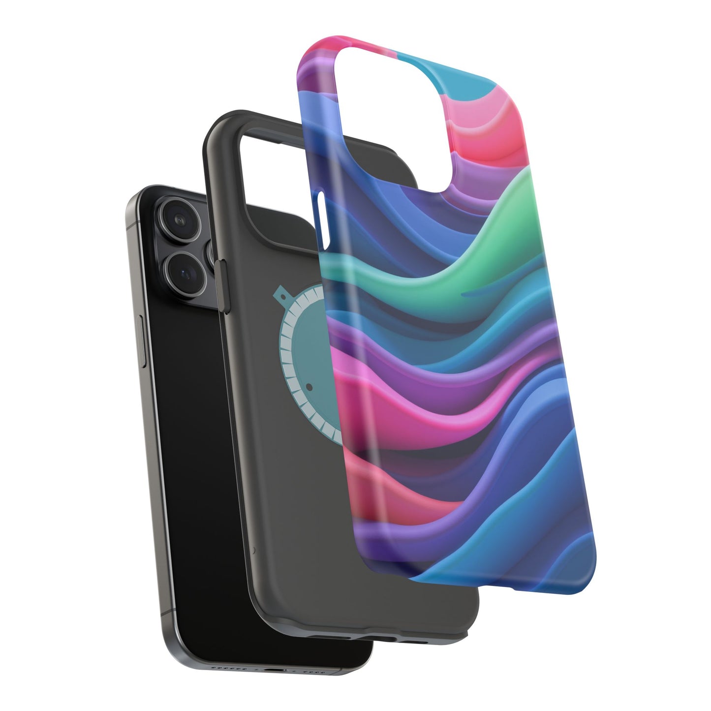 Oceanic Serenity iPhone Case - Abstract Wave Design, Calming Aesthetic Gift Idea