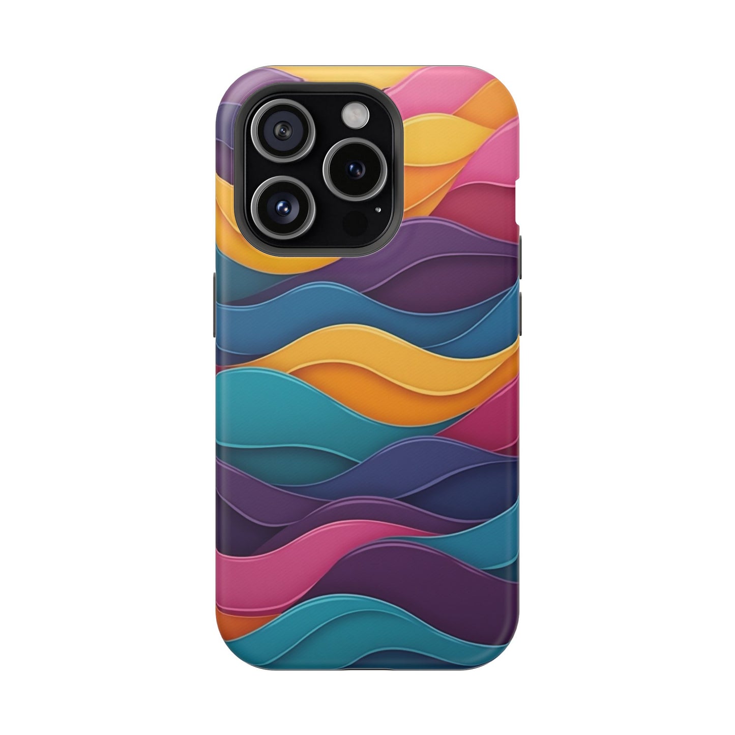 Colorful Wave Phone Case - Aesthetic iPhone Case, Bright Gift Idea, Trendy Summer Accessory
