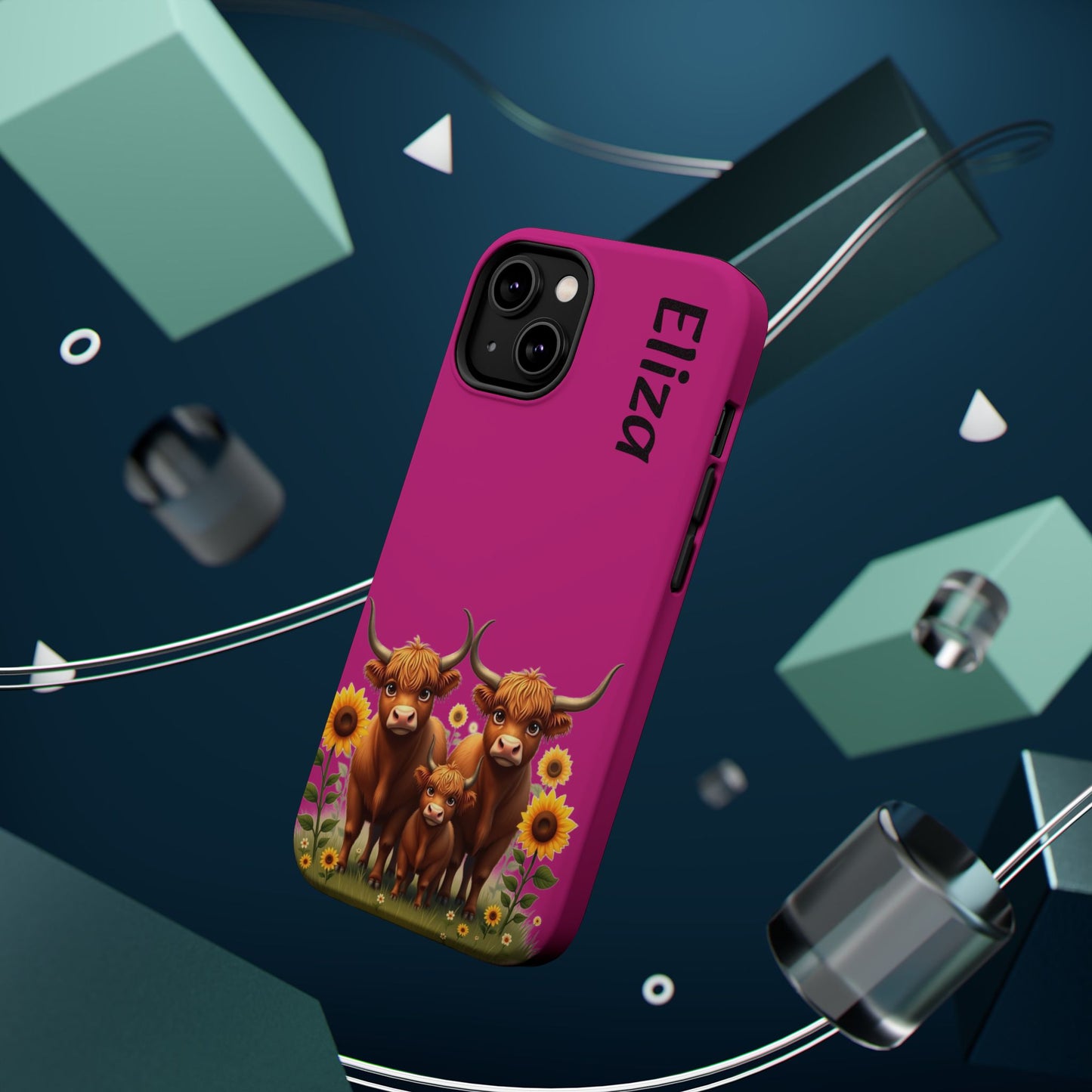 Highland Cow Phone Case - Personalized Custom Name | Cute Farm Animal Gift | iPhone Cases for Women & Girls