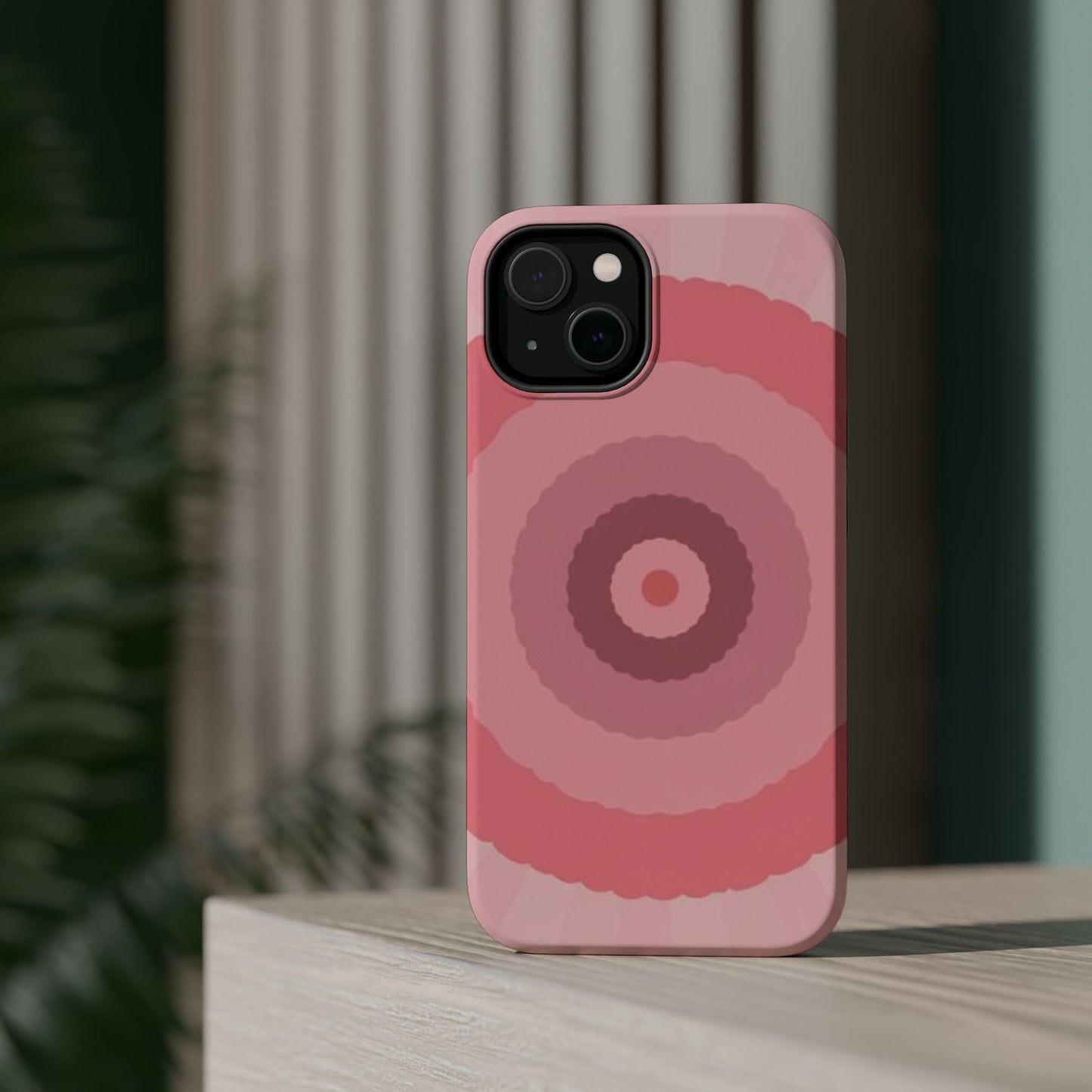 Retro Pink iPhone Case - 70s Aesthetic Wave Design - Cute Y2K Accessory