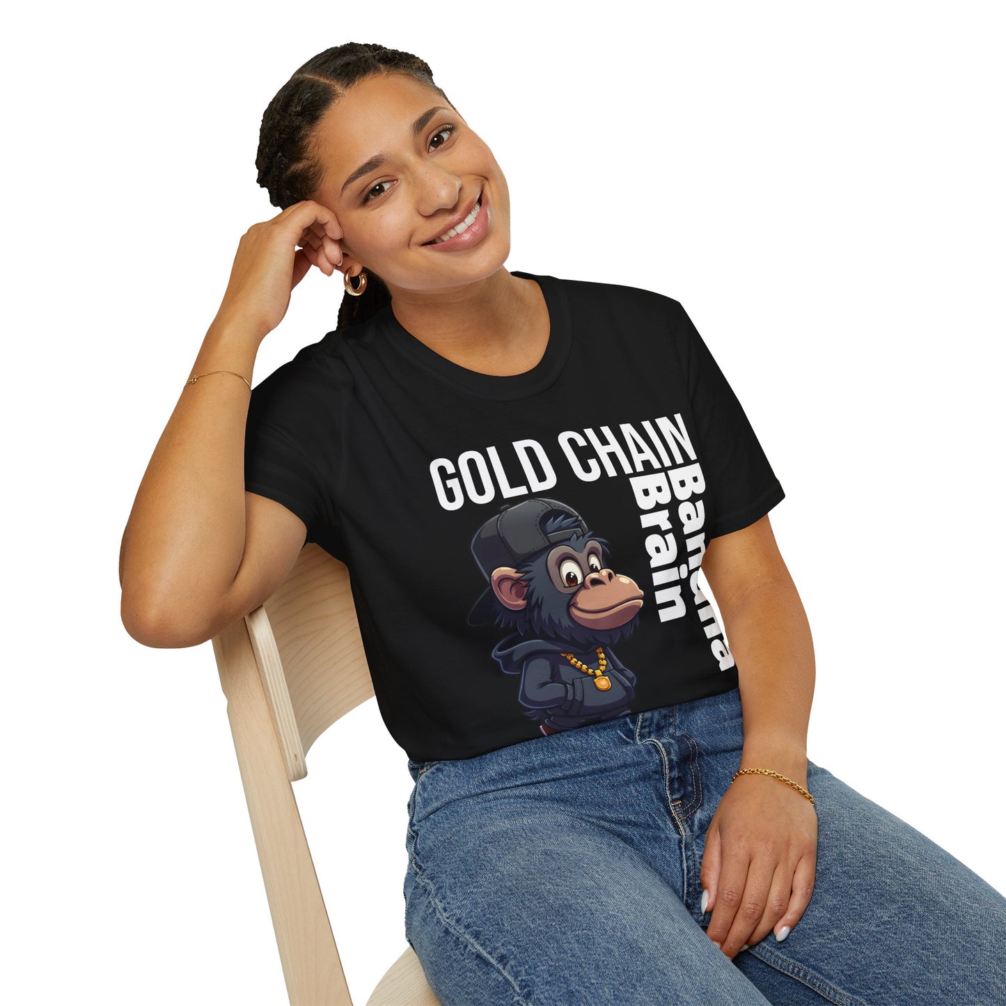 Gold Chain Banana Brain β Funny Hip-Hop Chimp T-Shirt