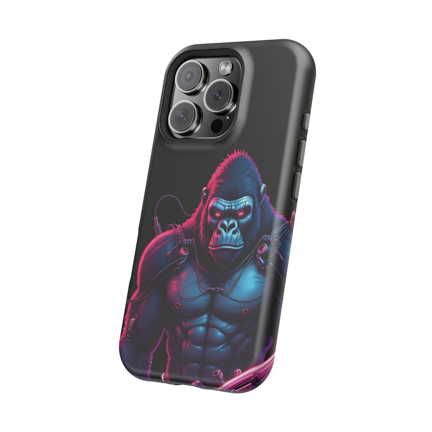 Cyber Primal Phone Case – Neon Power, Gorilla Strength