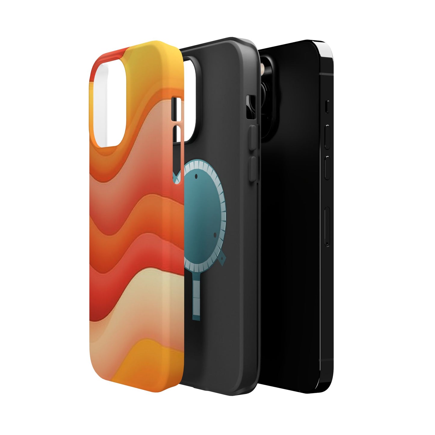 Sunset Waves Phone Case - Aesthetic Orange & Yellow Gift | Retro Summer Vibes Cases