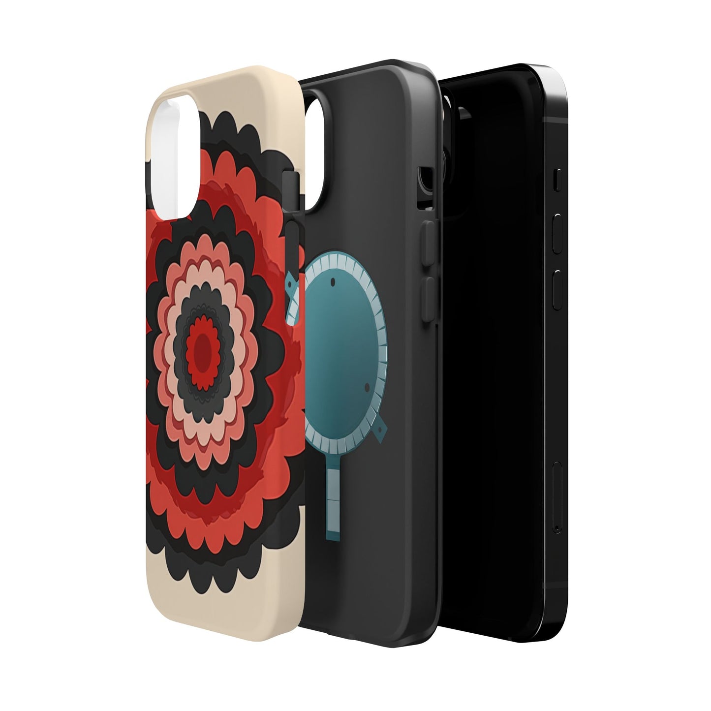 Layered Scallop Bloom iPhone Case - Retro Floral Design, Bold Aesthetic Gift Idea
