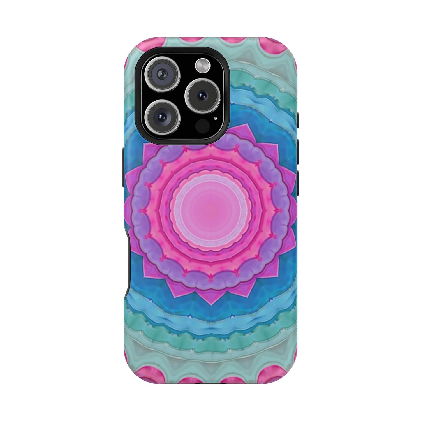 Rippled Radiance iPhone Case - Abstract Pink Floral Design, Aesthetic Gift Idea