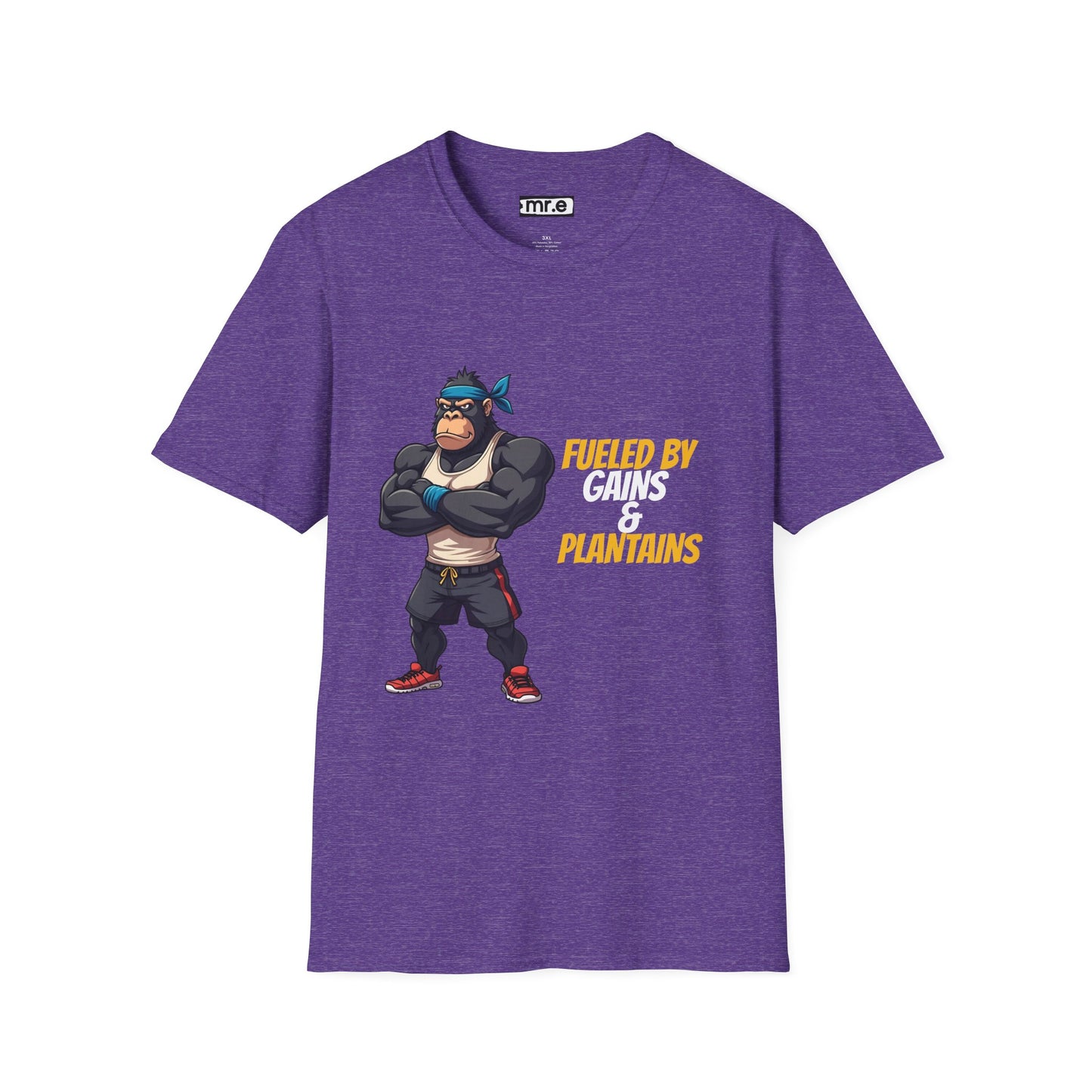 Fueled by Gains & Plantains β Funny Gym Gorilla T-Shirt