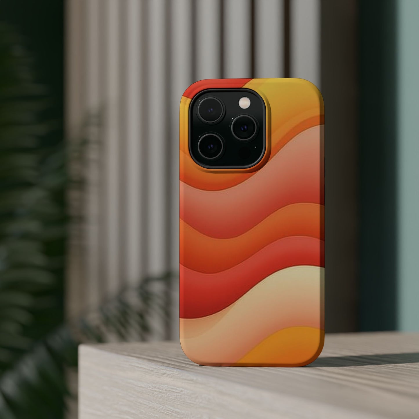 Sunset Waves Phone Case - Aesthetic Orange & Yellow Gift | Retro Summer Vibes Cases