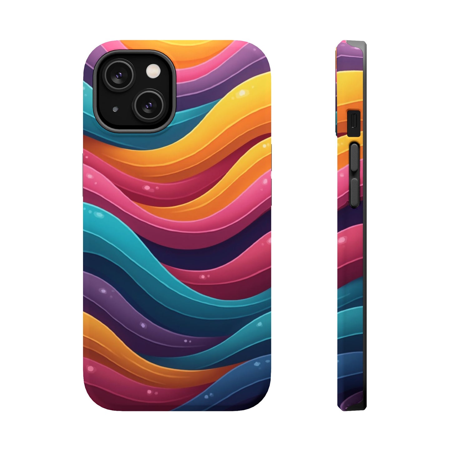 Colorful Wave Phone Case - Aesthetic iPhone Case, Bright Gift Idea, Trendy Summer Accessory
