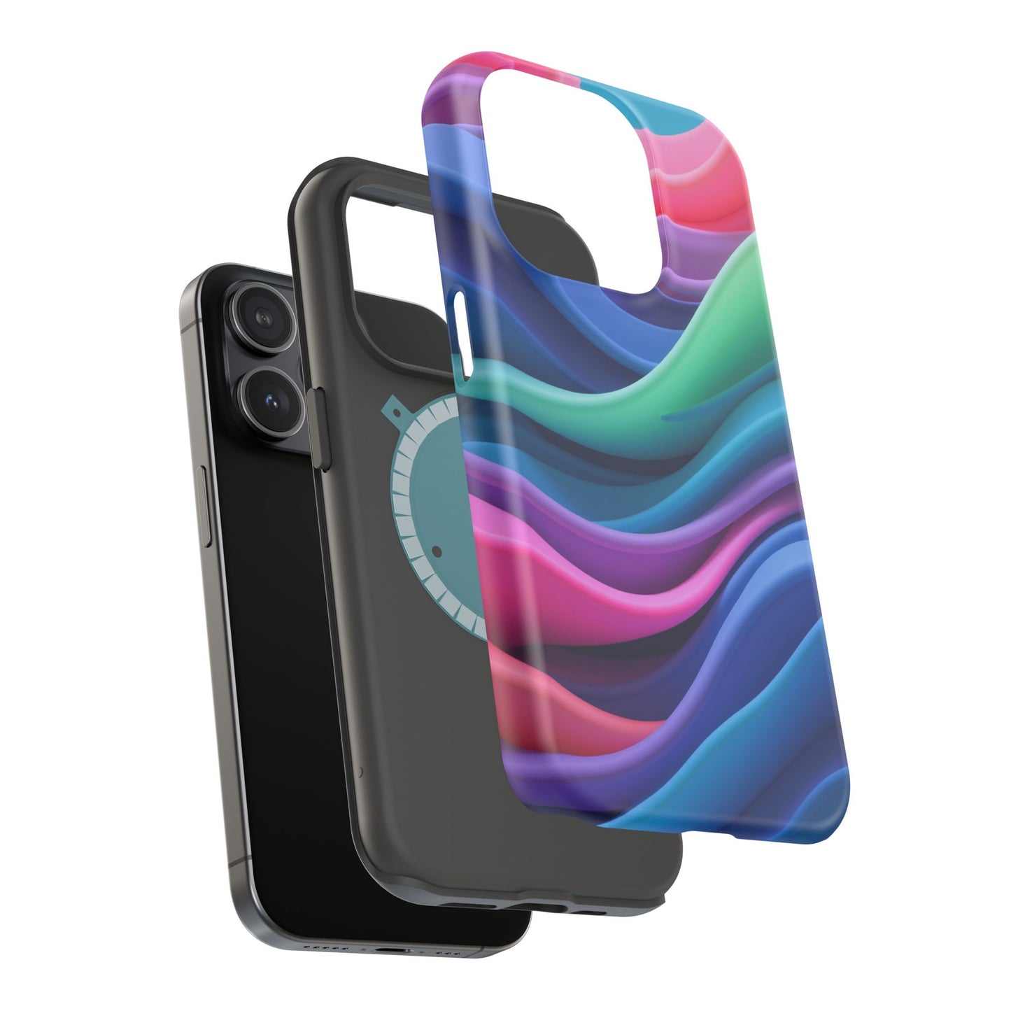 Oceanic Serenity iPhone Case - Abstract Wave Design, Calming Aesthetic Gift Idea
