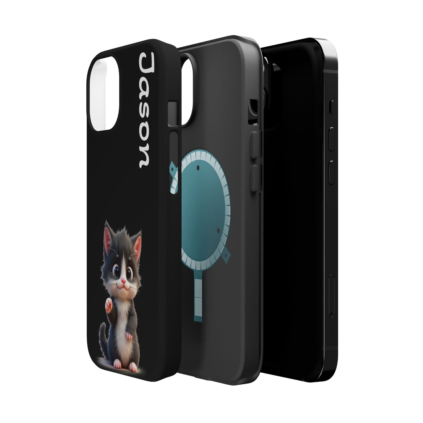 Personalized Kitten Phone Case - Custom Name Cat Lover Gift | Cute Black iPhone Cases for Women & Girls