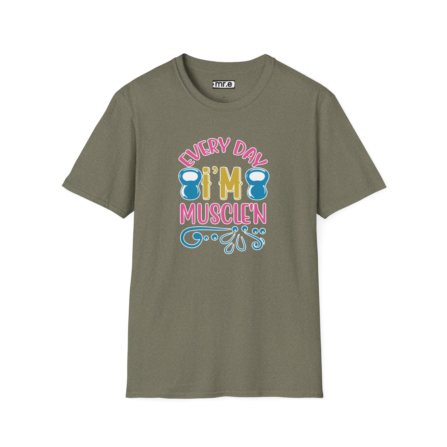 Funny Workout Shirt - “Every Day I’m Muscle’n” Gym Tee, Gift for Fitness Lovers, Motivational Exercise Clothing