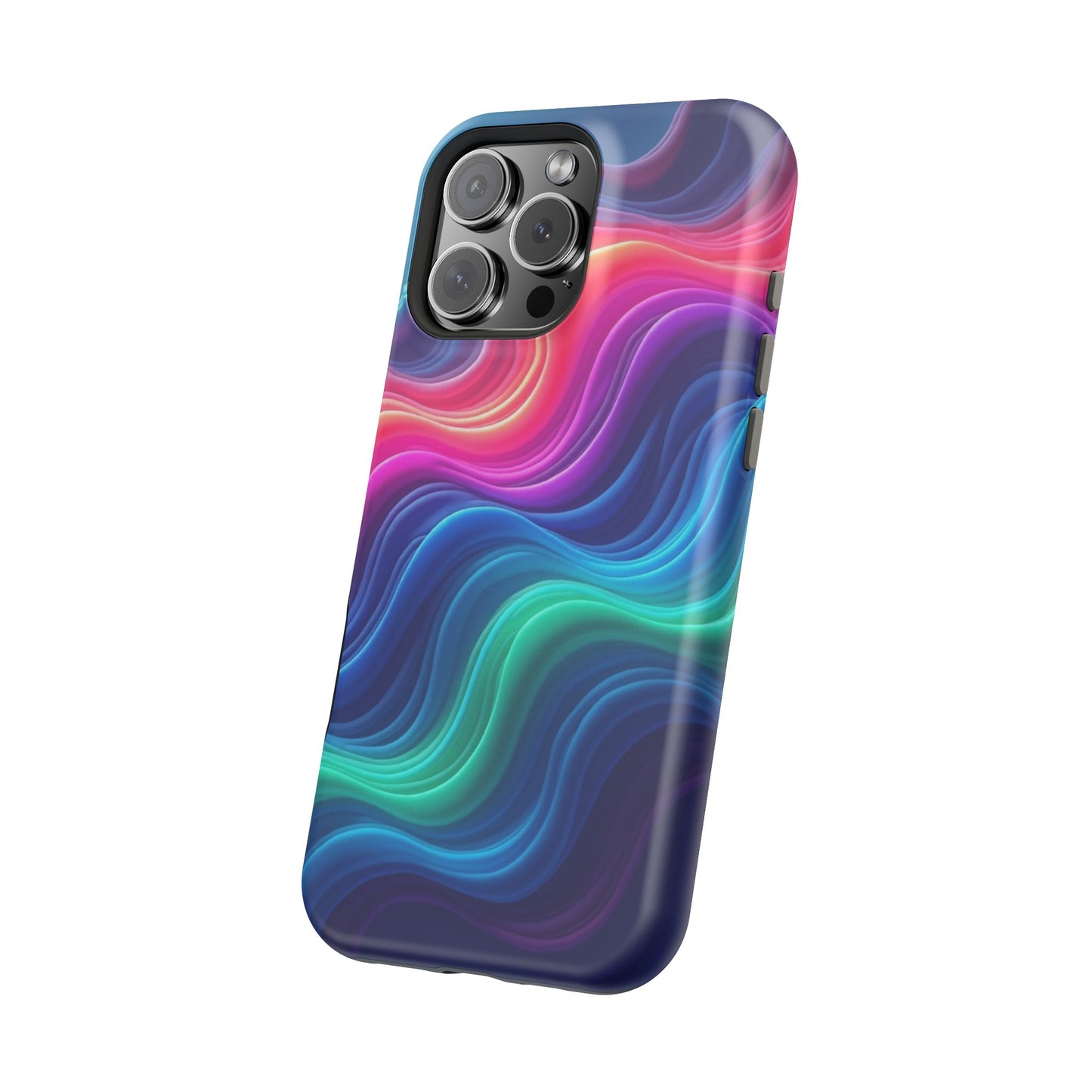 Neon Wave Phone Case - Aesthetic Glowing Design | iPhone 14-17 Cases | Trendy Gifts for Her, Rave Accessory