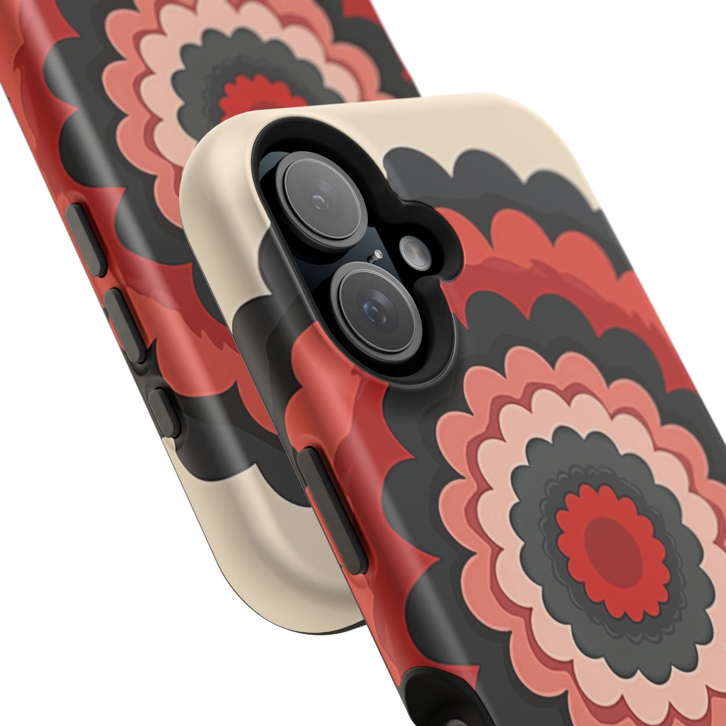 Layered Scallop Bloom iPhone Case - Retro Floral Design, Bold Aesthetic Gift Idea