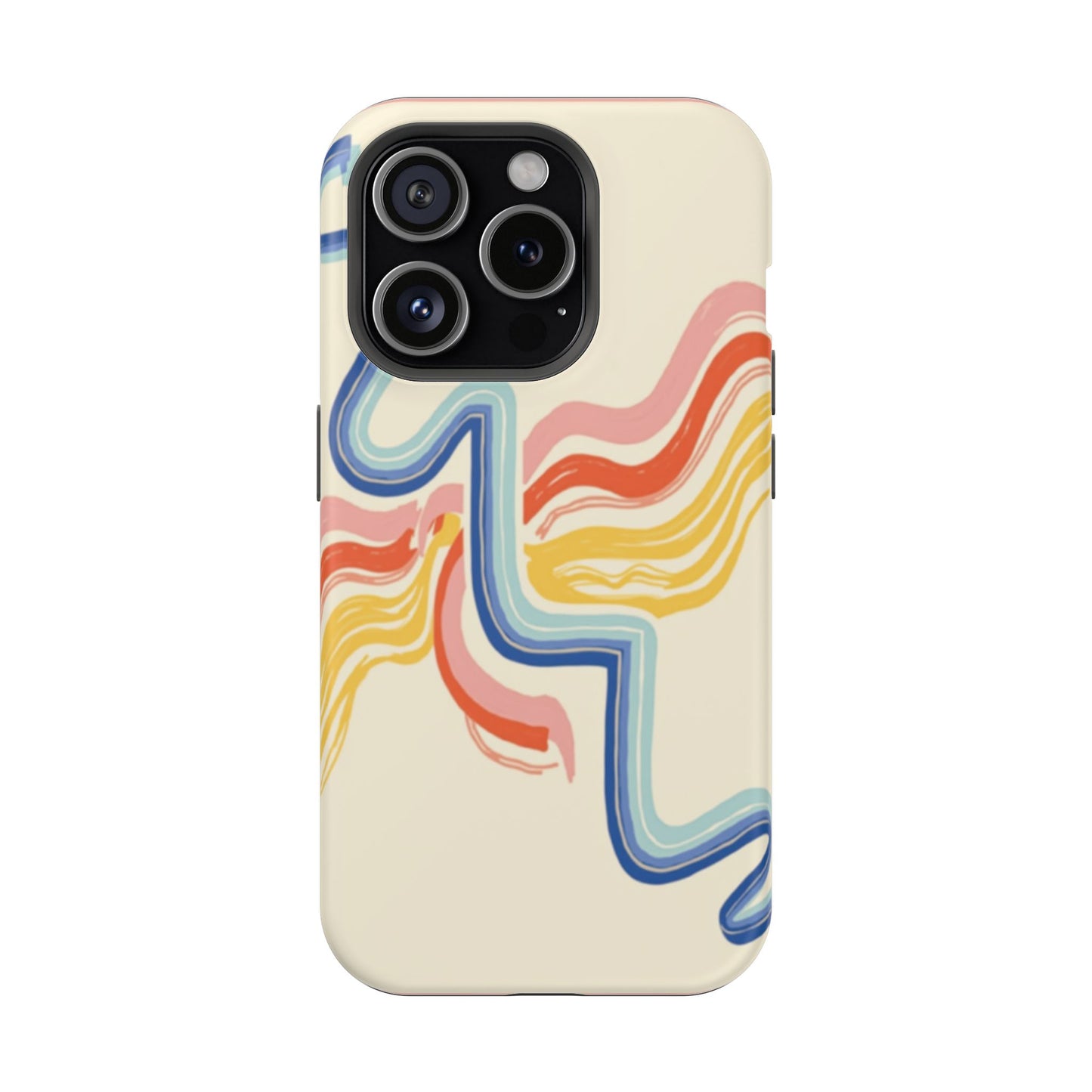 Retro Wave iPhone Case - Aesthetic Streamline Design, Trendy Gift Idea