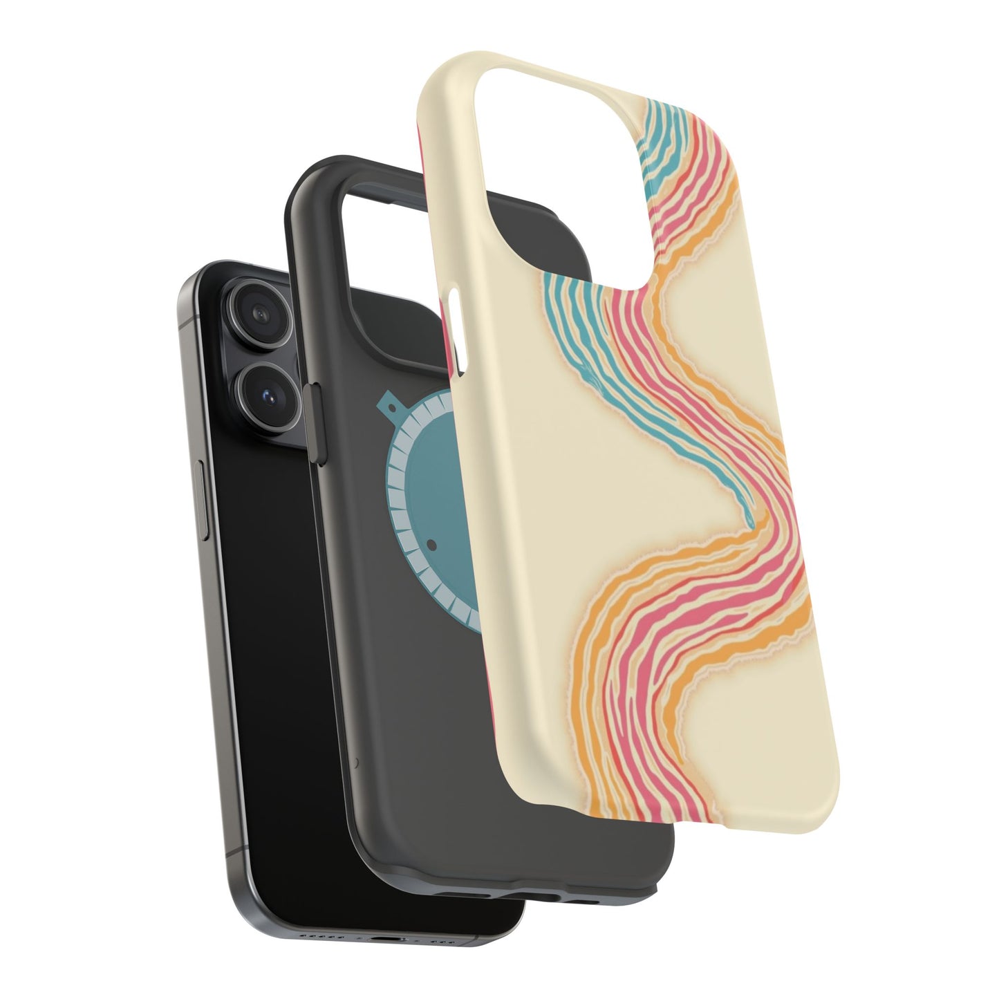 Abstract Flow Phone Case - Pastel Streamline Design